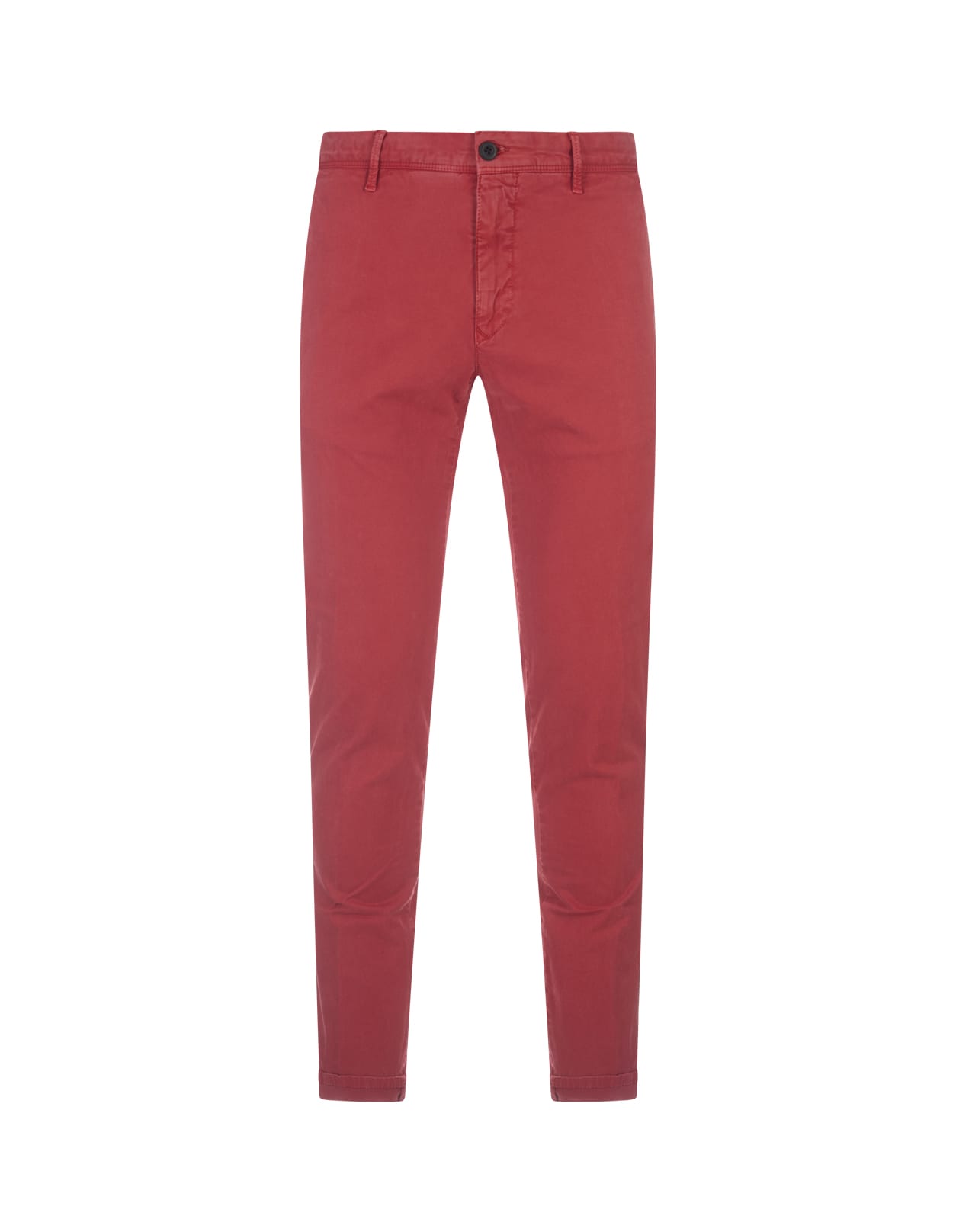 Incotex Red Stretch Gabardine Slim Fit Trousers