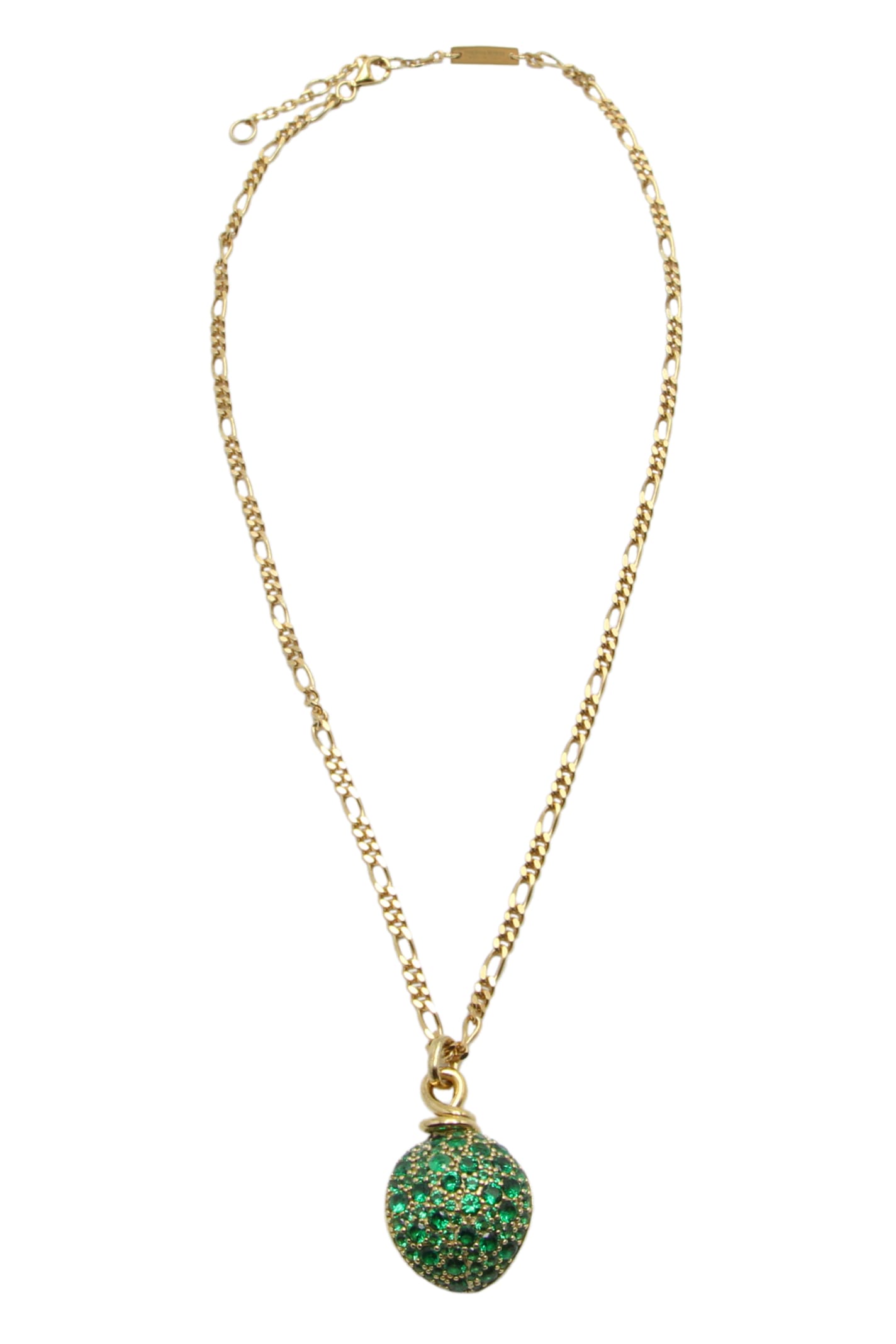 Shop Bottega Veneta Crystal Pendant Necklace In Gold