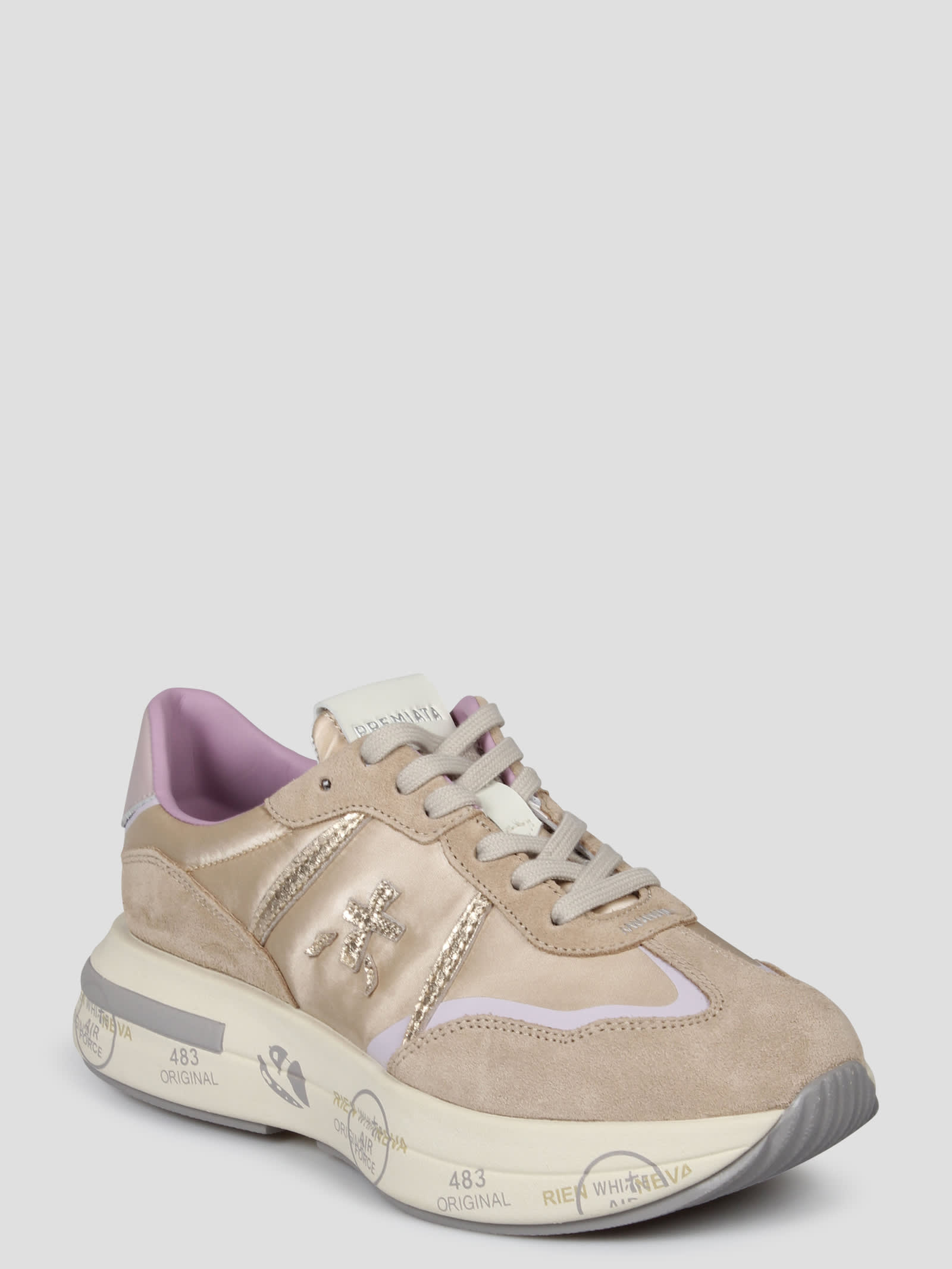 Shop Premiata Cassie 6995 Sneakers In Nude & Neutrals