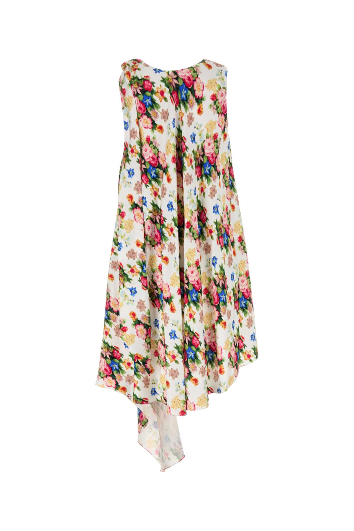 Shop Loewe Printed Silk Dress In Asymmetricdress