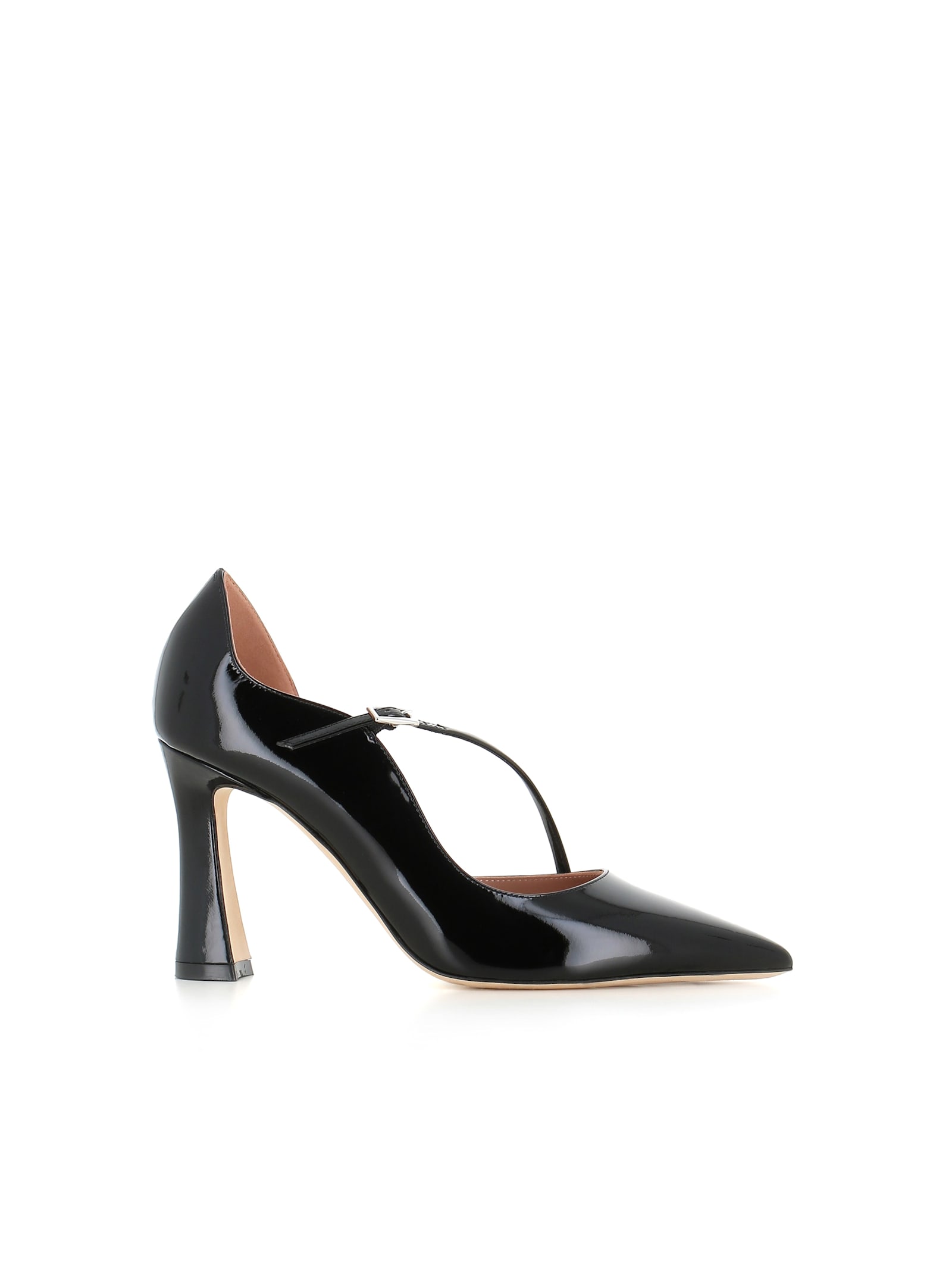 Malone Souliers 90mm Patent Leather Cross-strap Pumps In Black