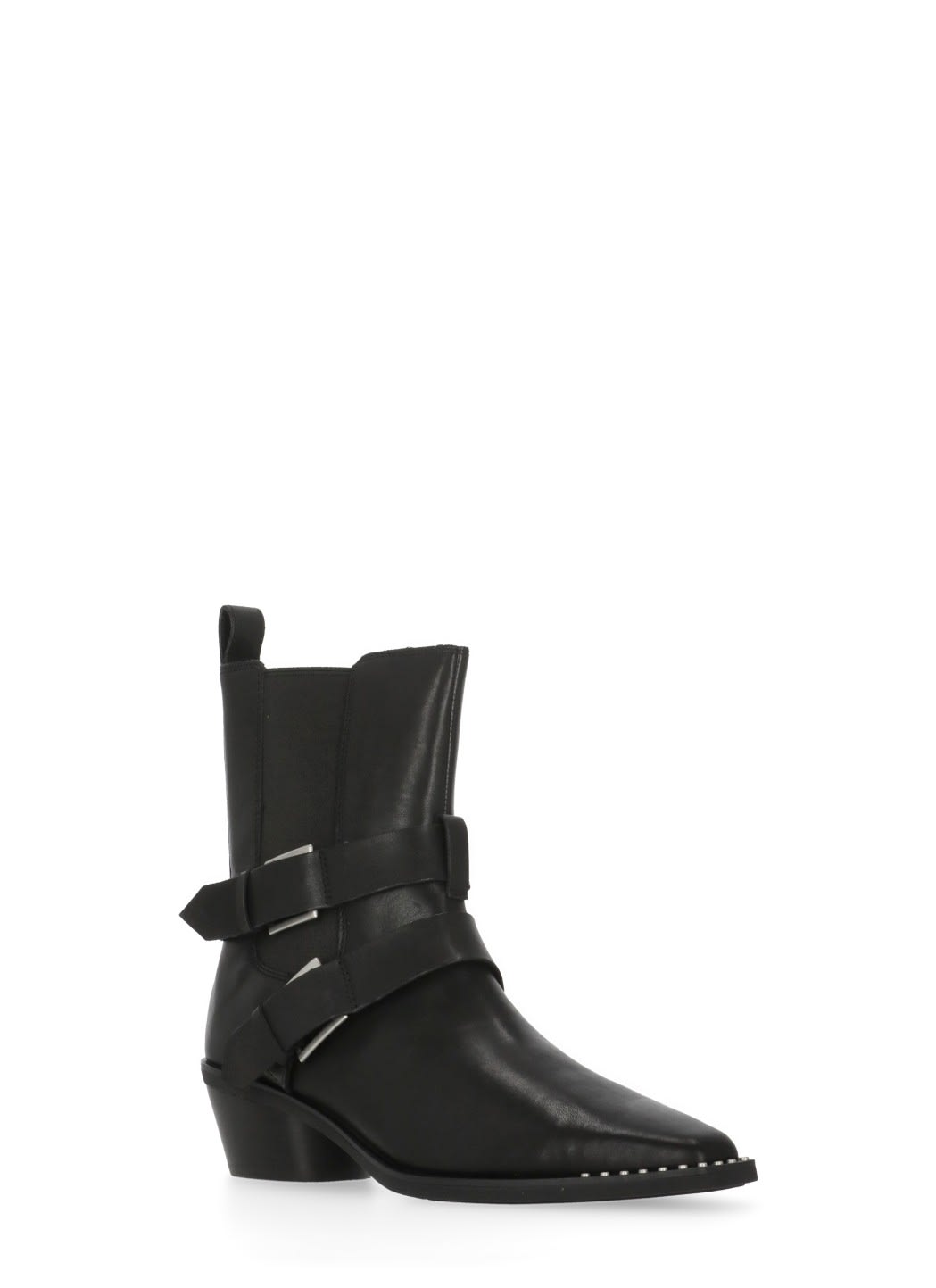 Ash Square-toed Ankle Boots With Studded Detailing In Animal Print