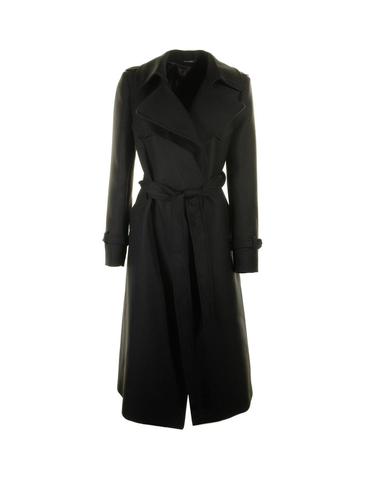 Shop Tagliatore Carol Belted Trench Coat In Black