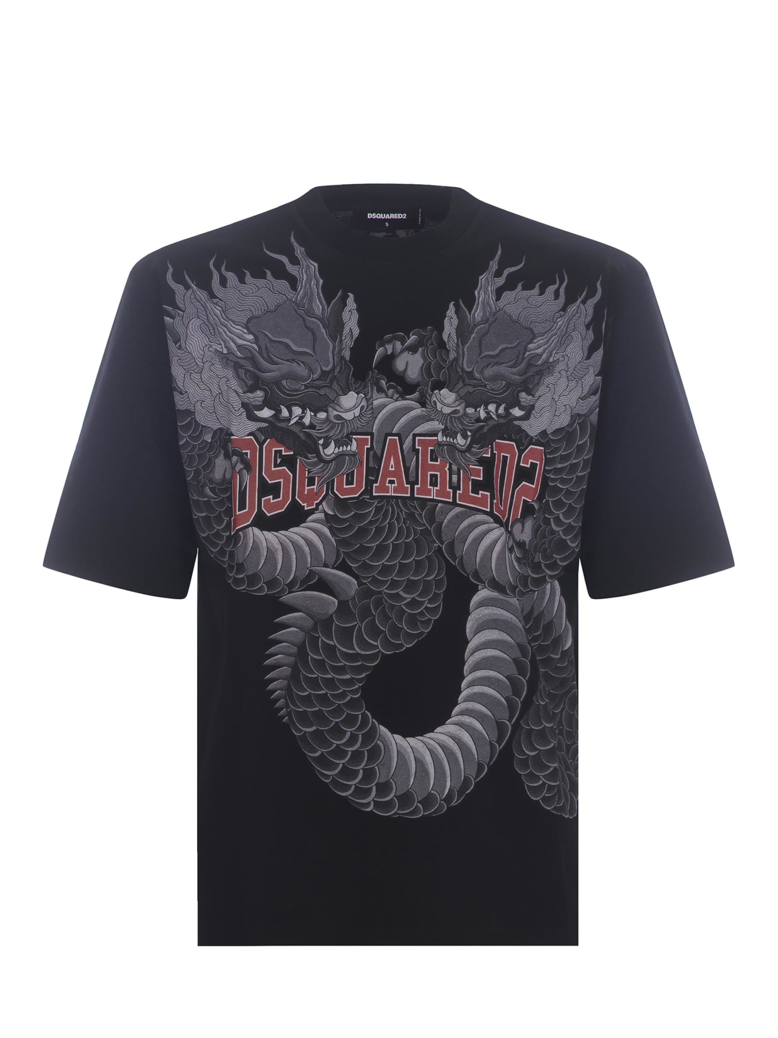 Shop Dsquared2 T-shirt  Tatoo Made Of Cotton In Nero