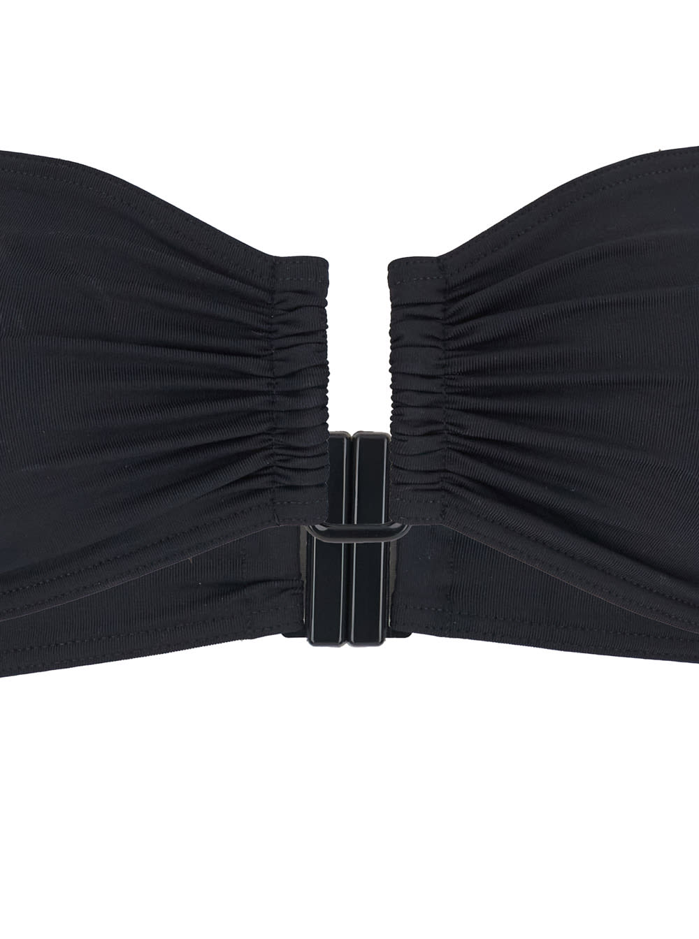 Eres 'show' Black Bikini Top With Rear Buckle Closure And Bandeau Design In Black