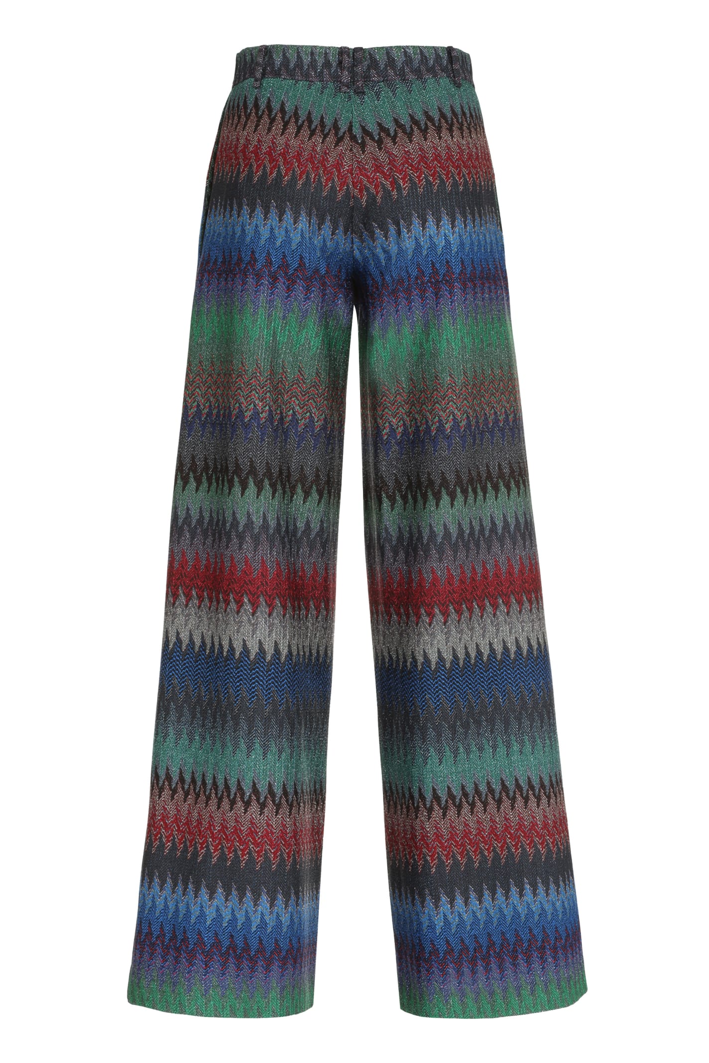 Shop Missoni Lurex Chevron Knitted Palazzo Trousers In Multicolor