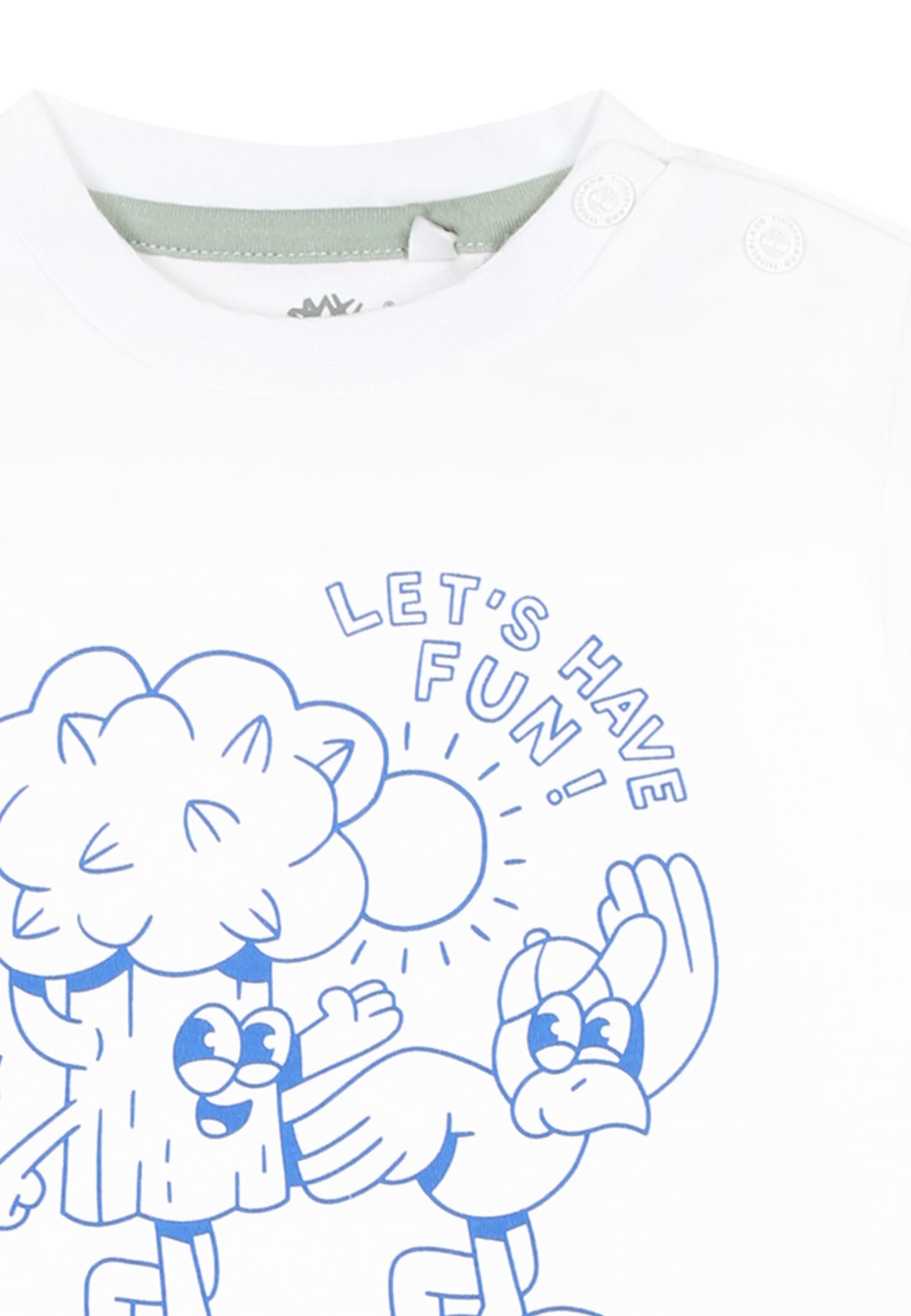 Timberland White T-shirt For Baby Boy With Tree And Writing In White