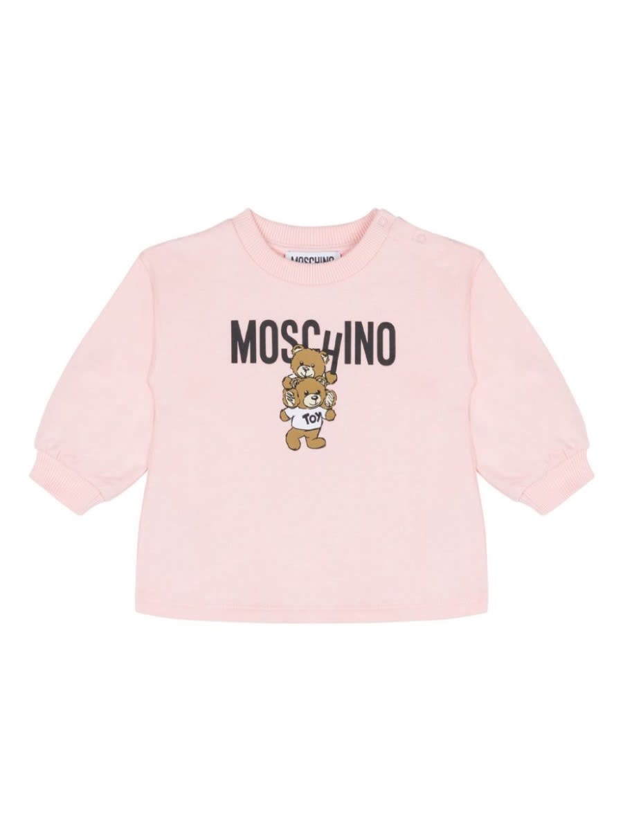 Moschino Kids' Sweatshirt Dress In Pink