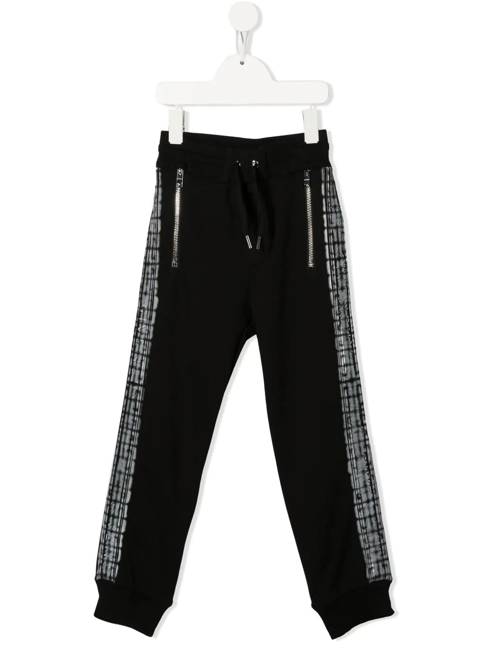 Givenchy Kids Black Joggers With Contrast Logo Bands