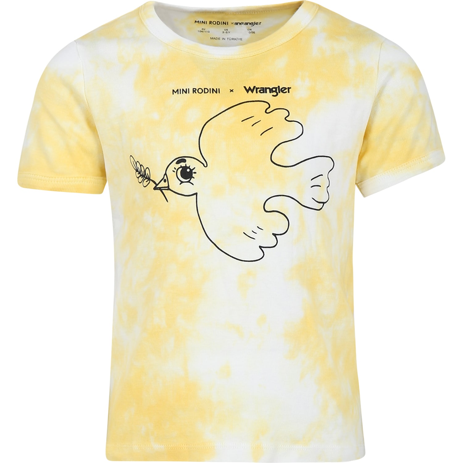 Shop Mini Rodini Yellow T-shirt For Kids With Dove