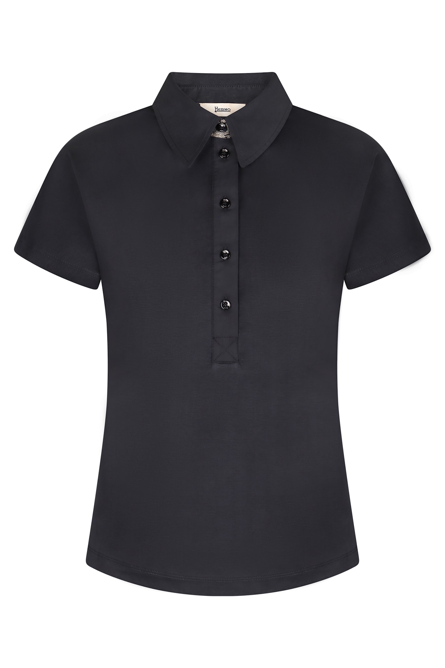 Herno Short Sleeve Cotton Polo Shirt In Blue