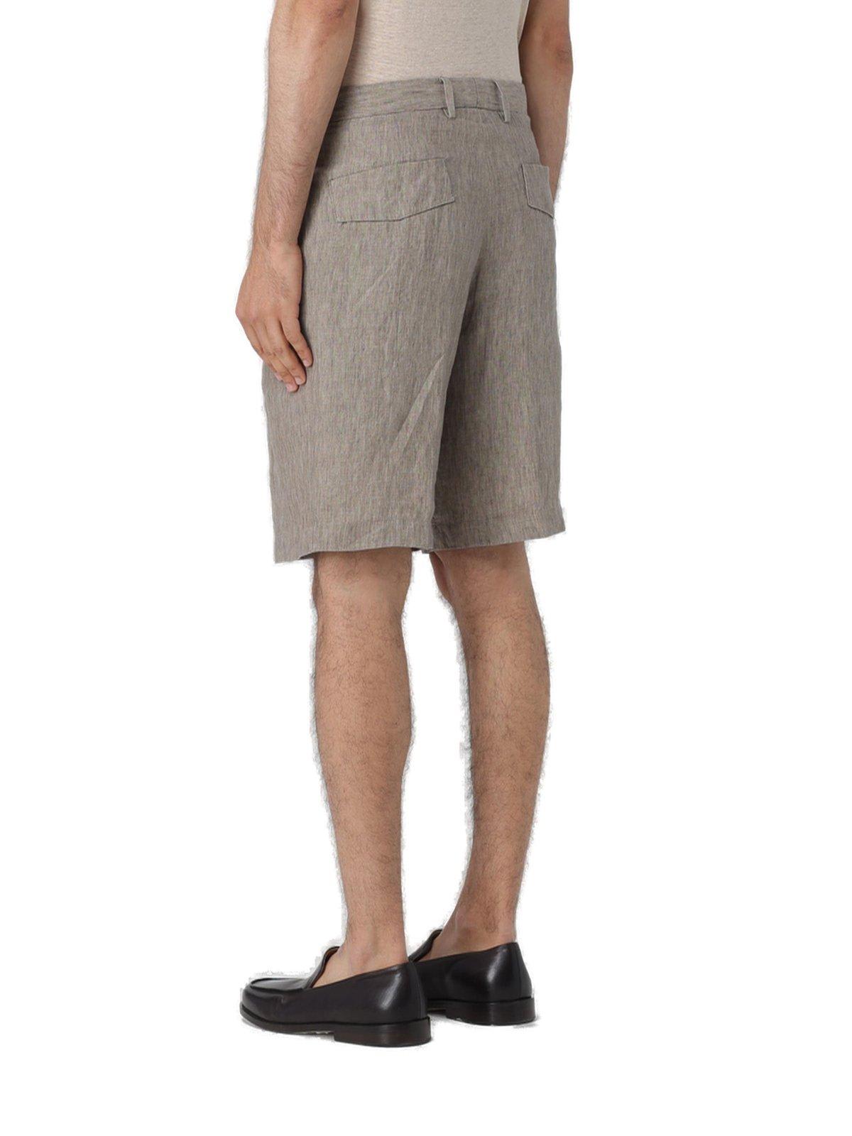 Shop Zegna Pleated Shorts  In Grey