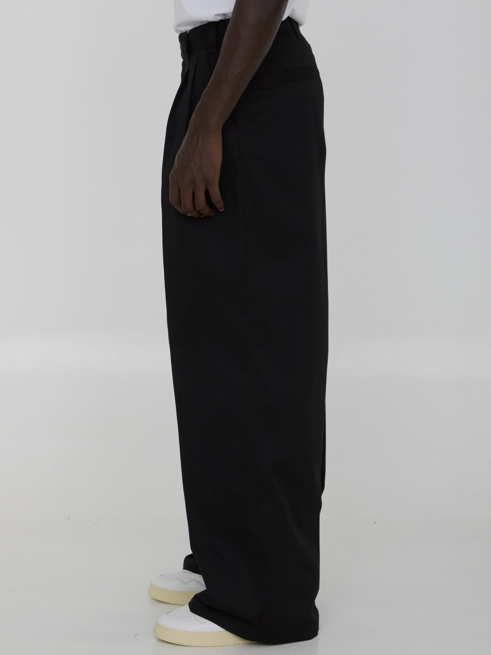 Shop Maison Margiela Trousers In Cotton Blend In Black