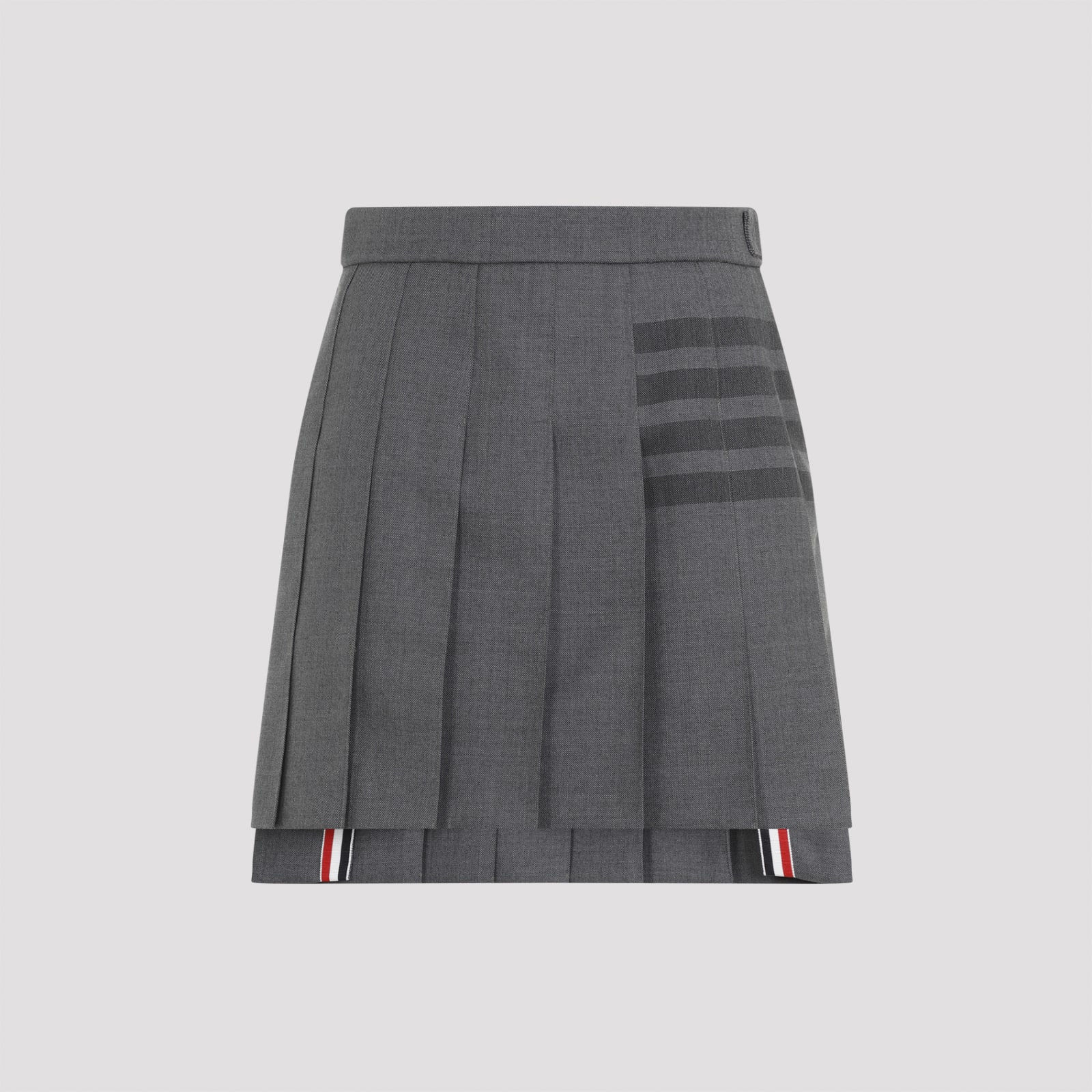 Shop Thom Browne Thigh Length Dropped Back Pleated Skirt In Med Grey