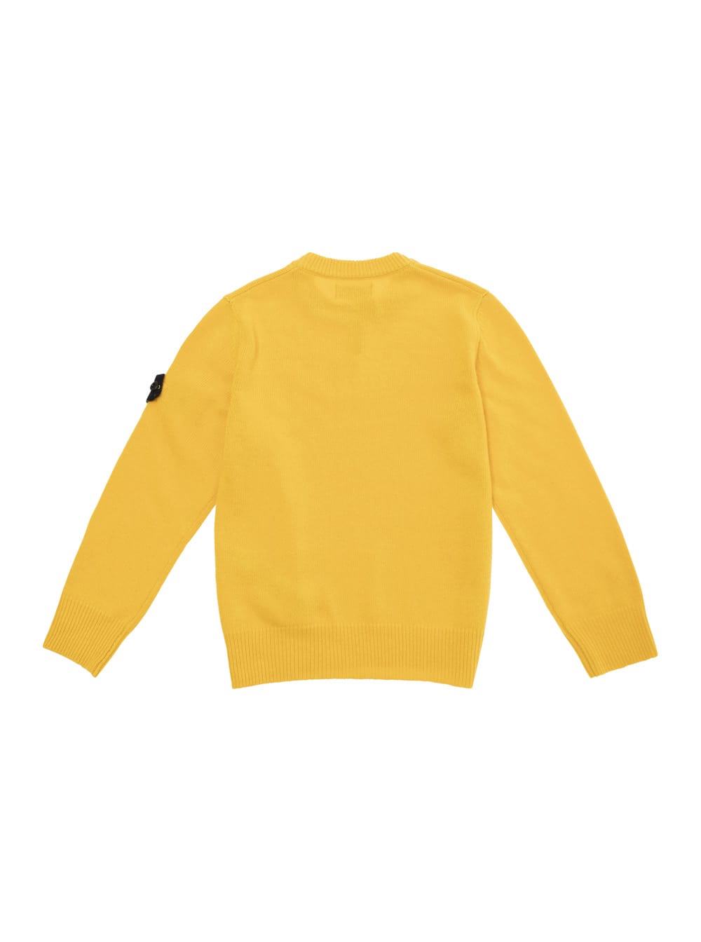 Stone Island Yellow Sweater With Logo Patch In Wool And Viscose Blend Boy In Yellow