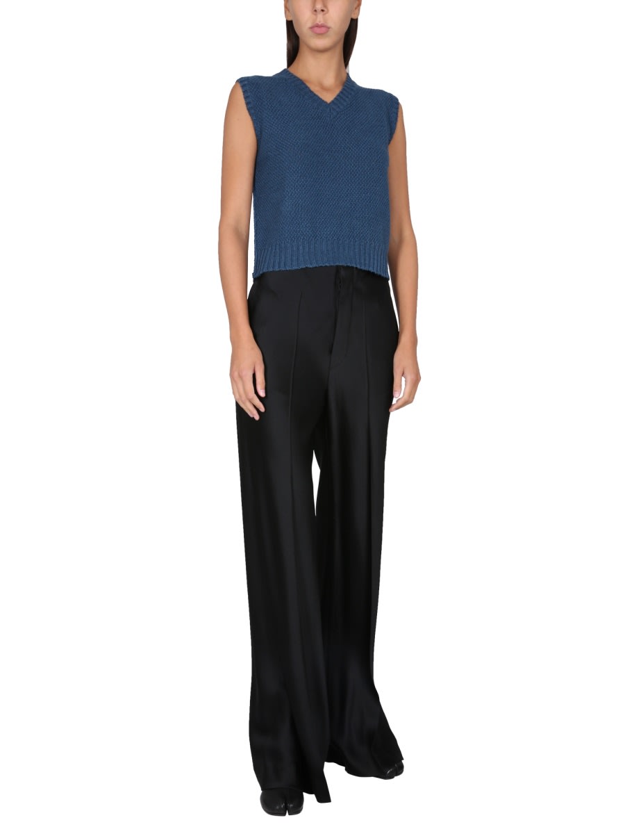 Maison Margiela Basket Stitch Sweatshirt In Blue