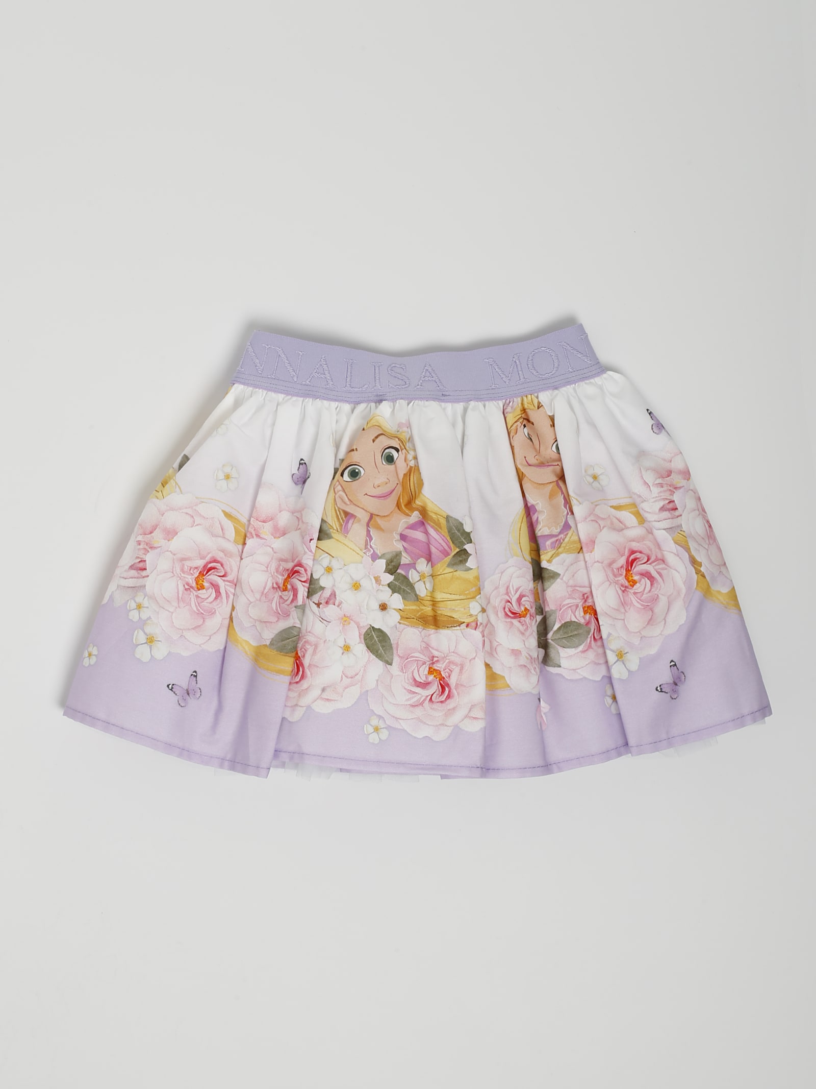Shop Monnalisa Skirt Skirt In Bianco-lilla