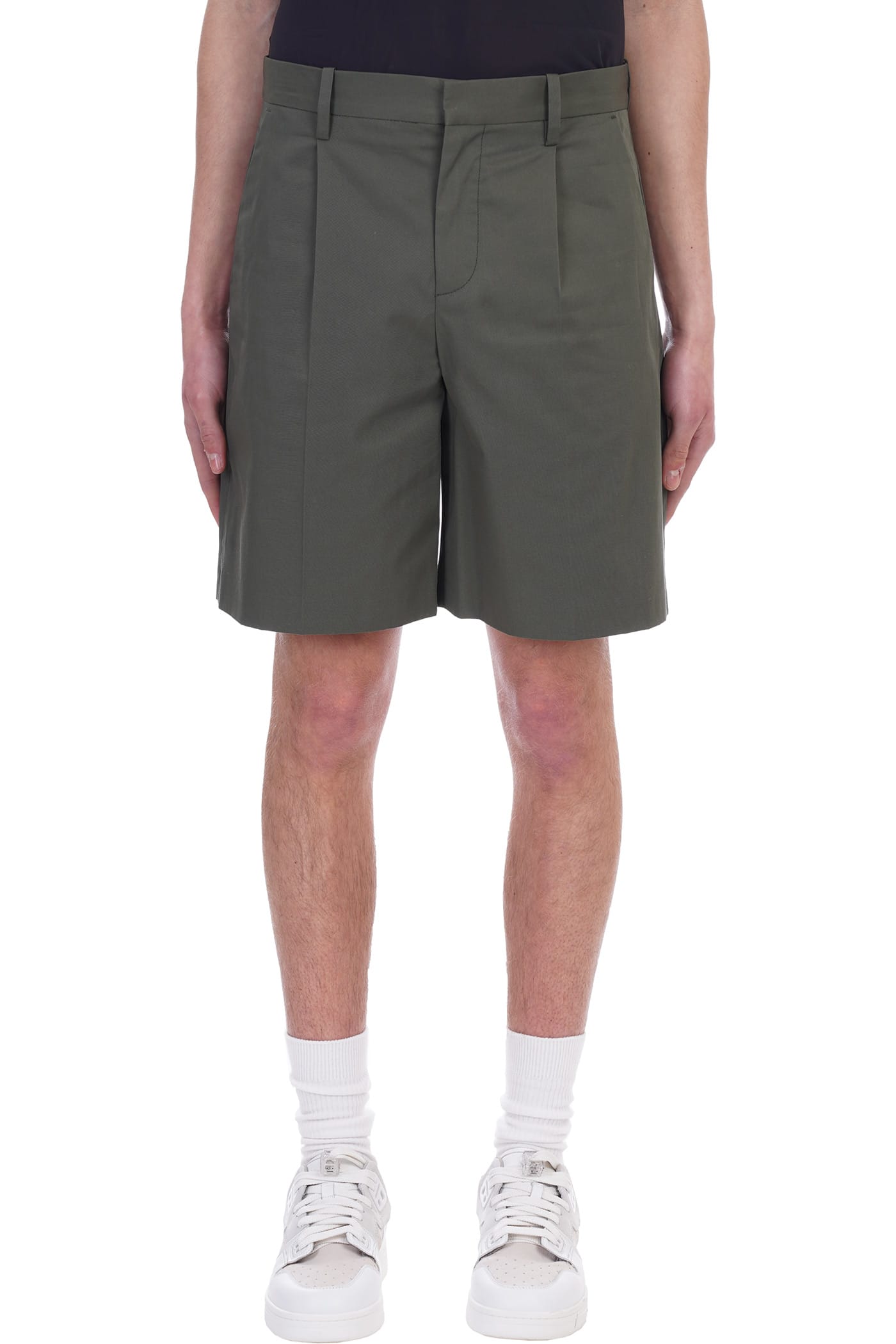 A.P.C. Terry Shorts In Green Cotton