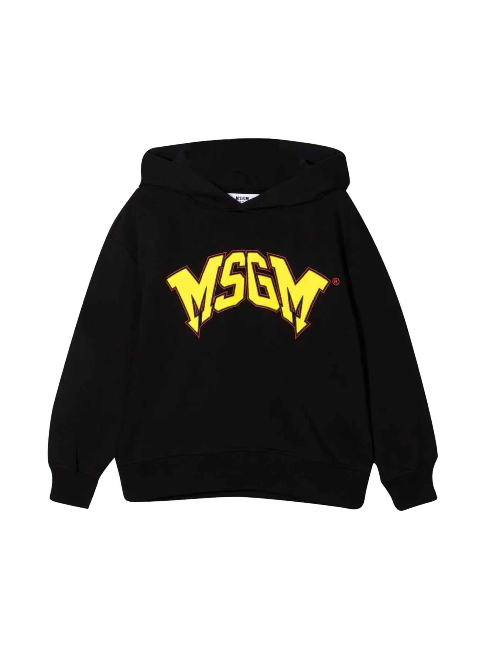 MSGM Black Sweatshirt Unisex With Hood