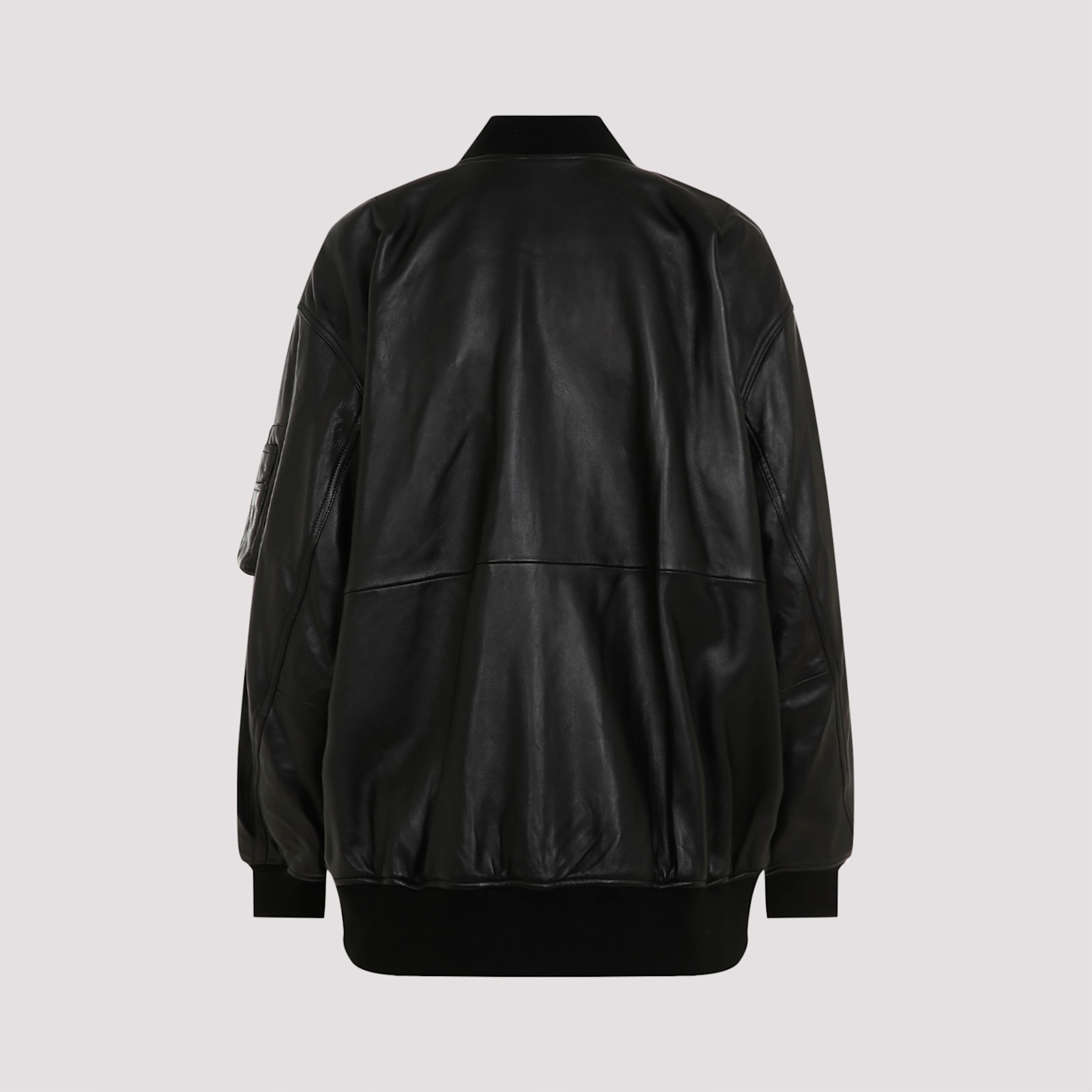 Shop Theory Leather Bomber Jacket In Black