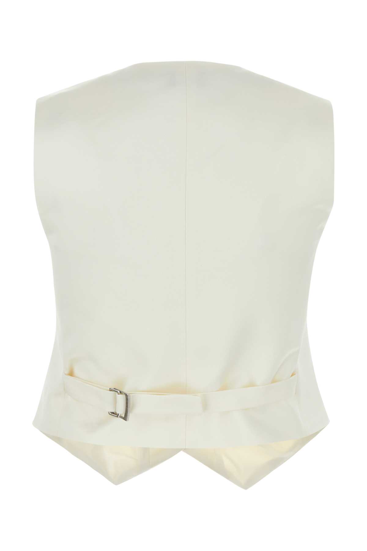 Shop Magda Butrym Ivory Cotton Blend Vest In Cream