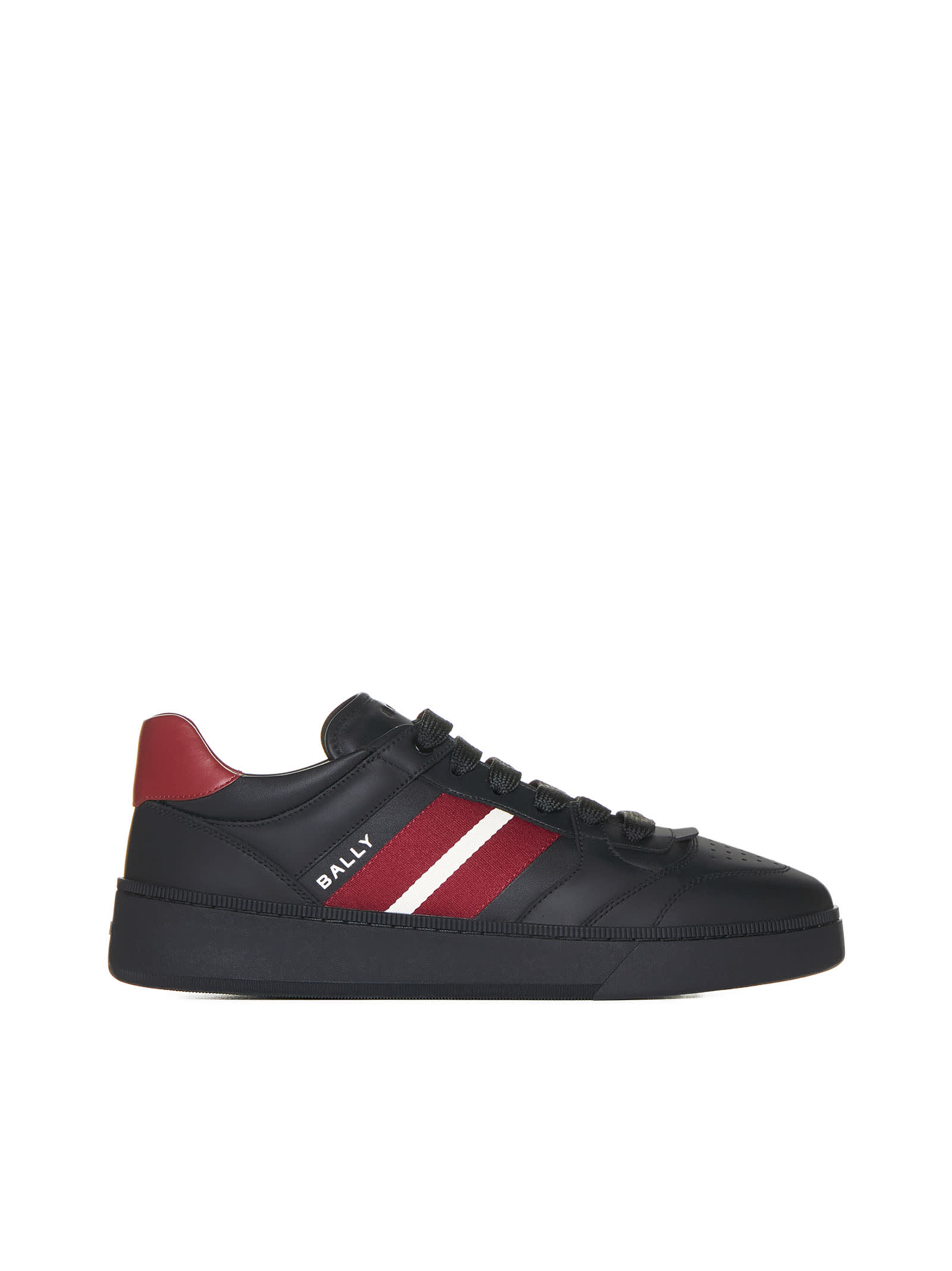 Shop Bally Sneakers In Black/black/red