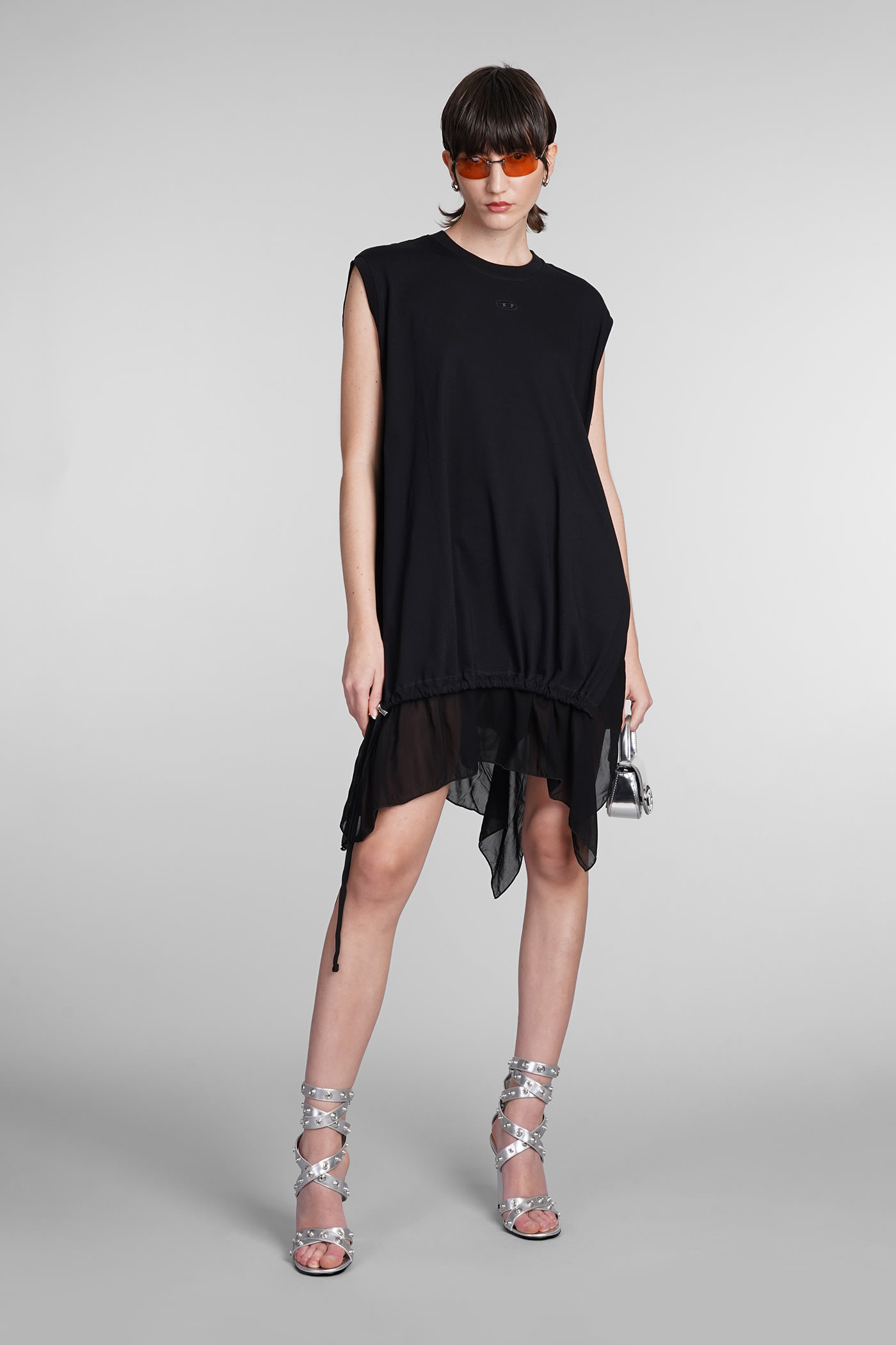 Diesel Dress In Black Cotton In Black