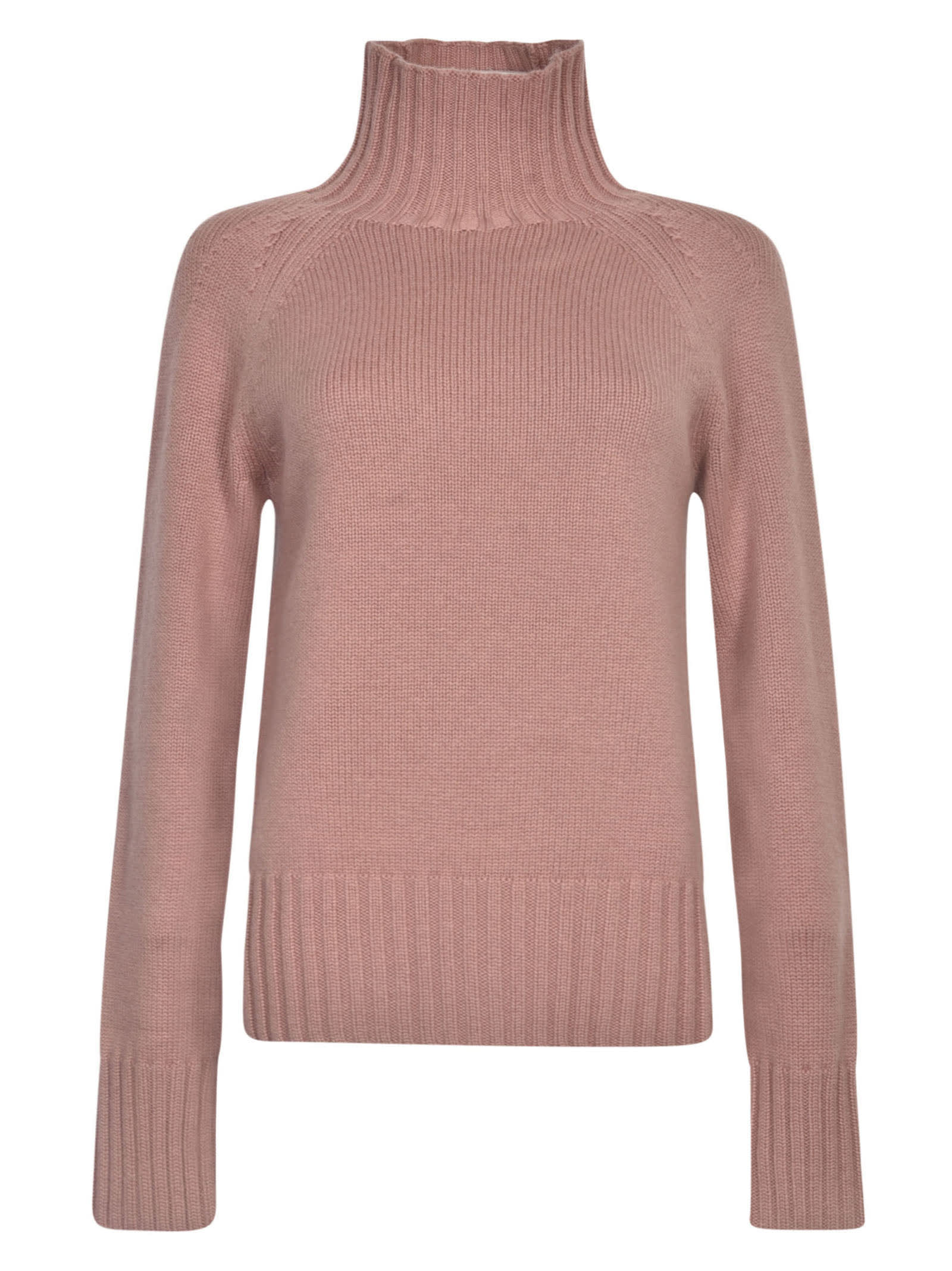 Shop 's Max Mara Rib Trim Turtleneck Pullover In Rosa