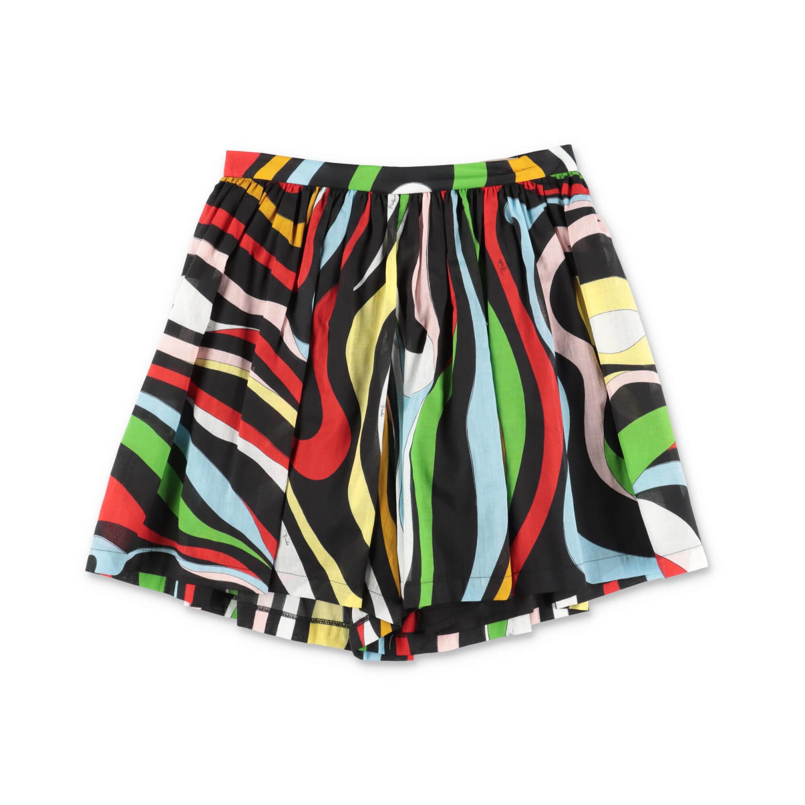 Emilio Pucci Kids'  Shorts Nero Stampato In Cotone Bambina In Multicolor