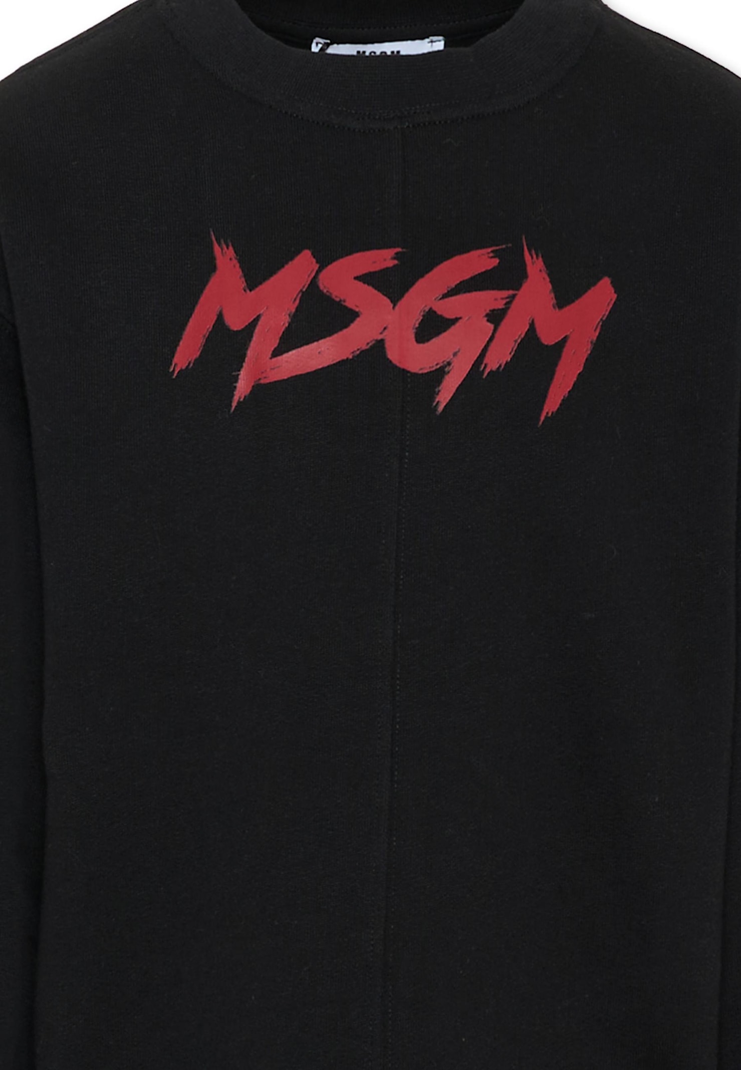 Msgm Black Sweatshirt For Kids With White Logo In Black