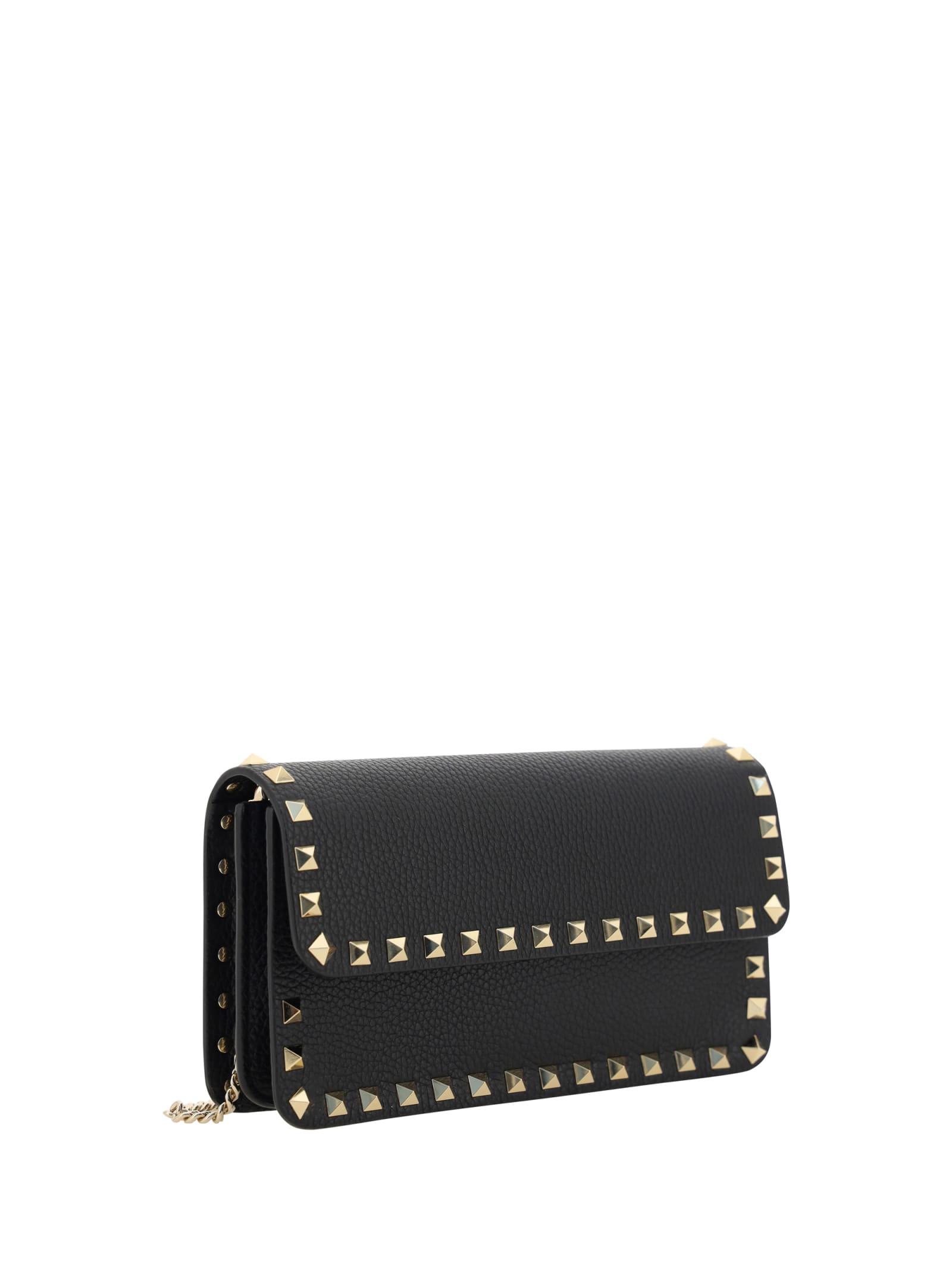 Shop Valentino Rockstud Wallet In Nero