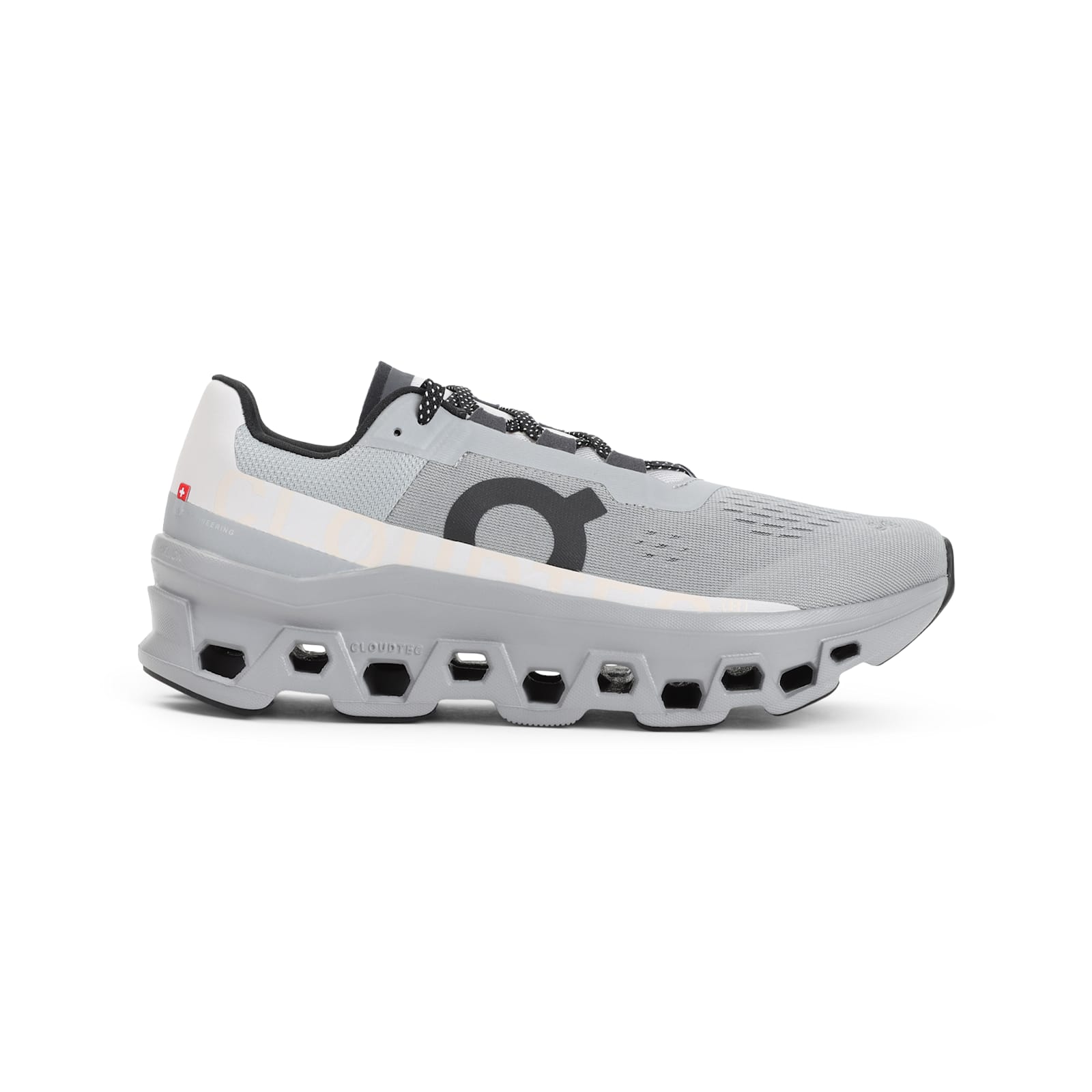 On Breathable Grey Sneakers With Robust Rubber Sole In Gray