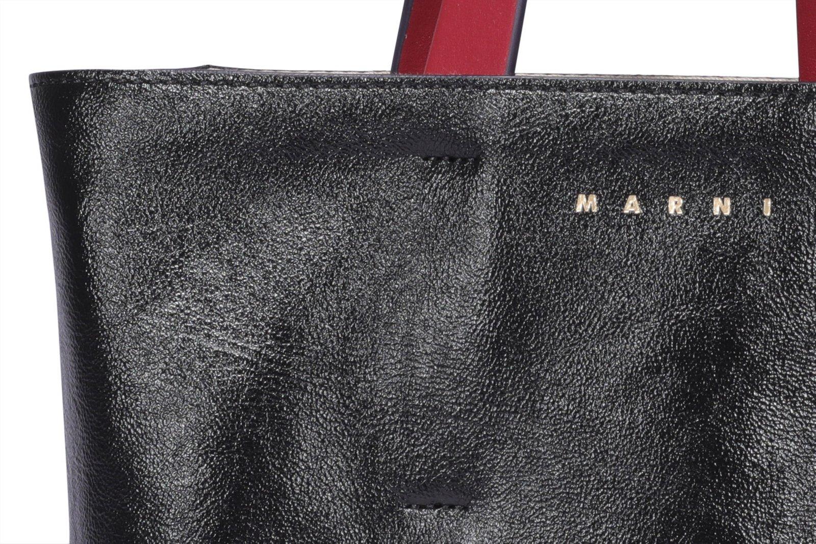 Shop Marni Museo Two-toned Tote Bag In Black