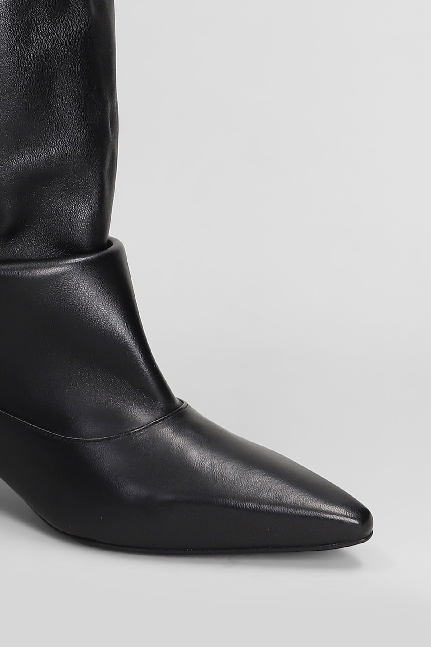 The Seller Low Heels Boots In Black Leather In Black