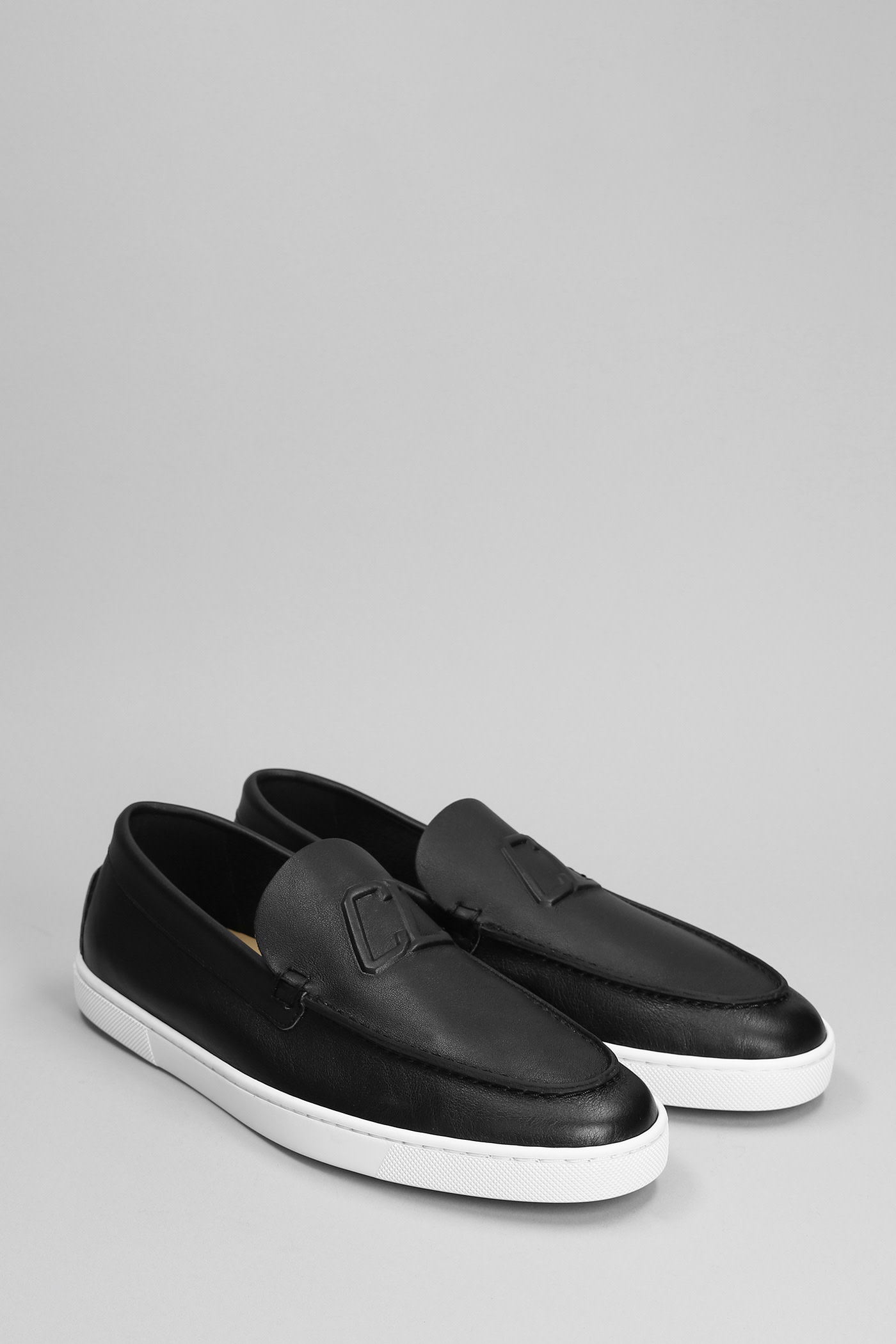 Shop Christian Louboutin Varsiboat Sneakers In Black Leather