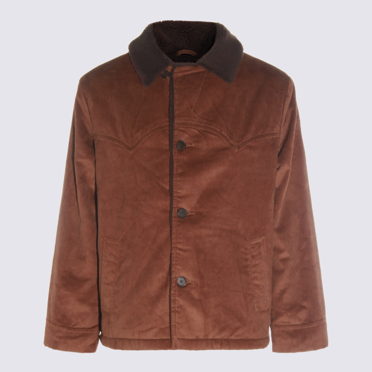 Levi's Brown Leather Jacket In Animal Print