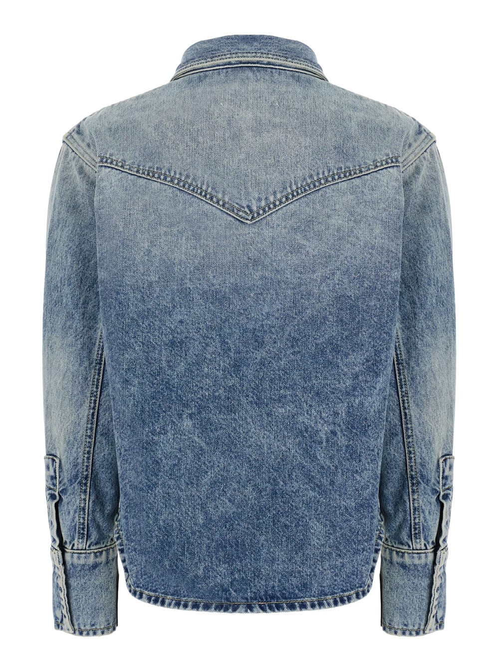 Icon Denim Shirt Jacket With Classic Collar In Light Blue