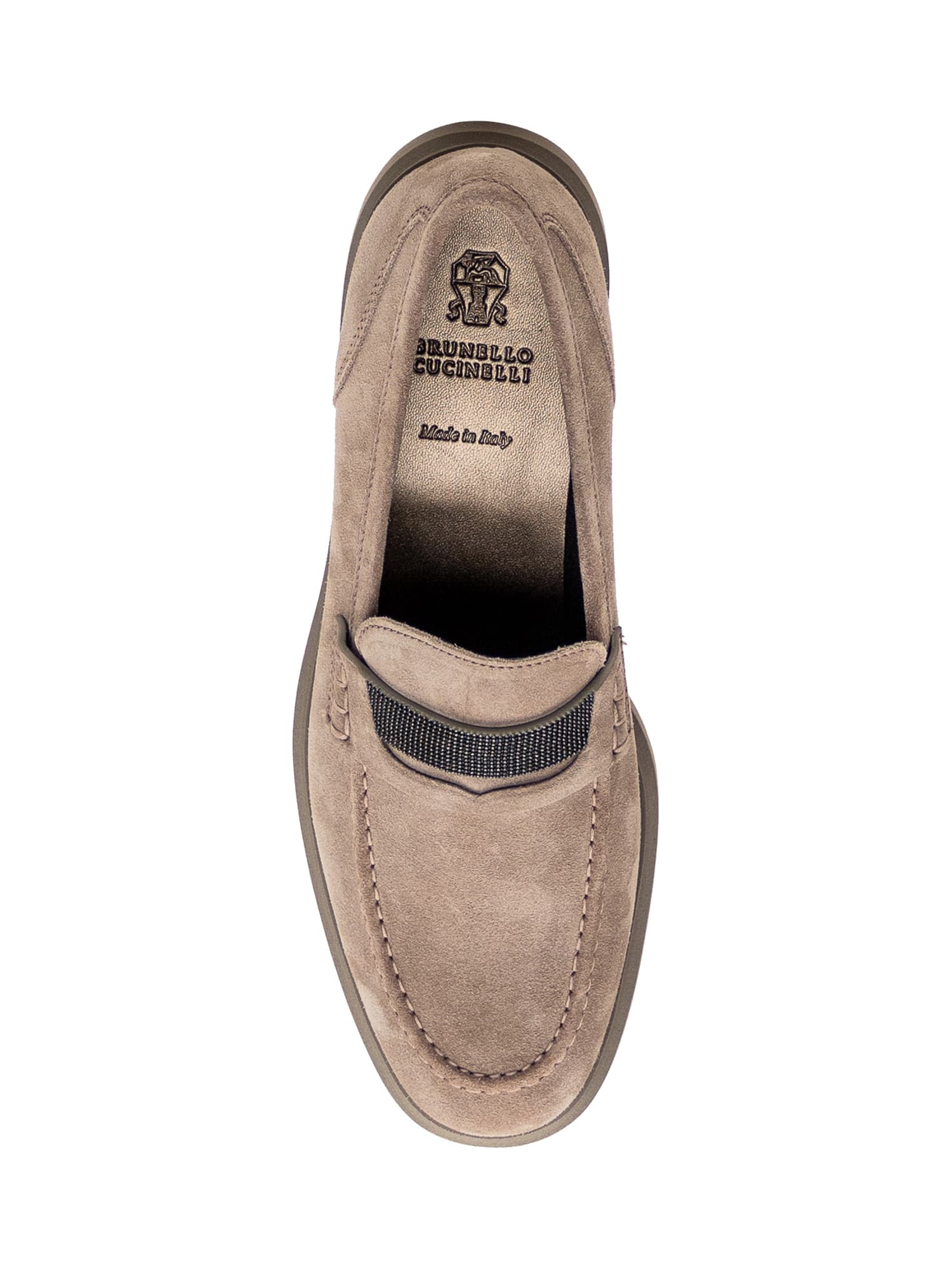 Brunello Cucinelli Penny Loafer In Ice
