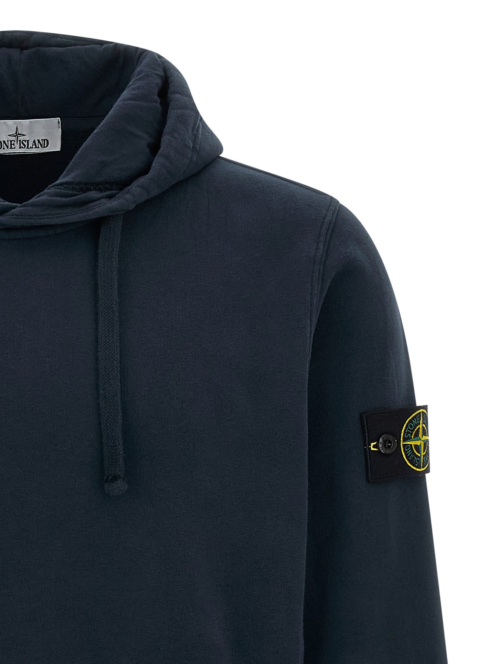Stone Island Cotton Hoodie In Blue