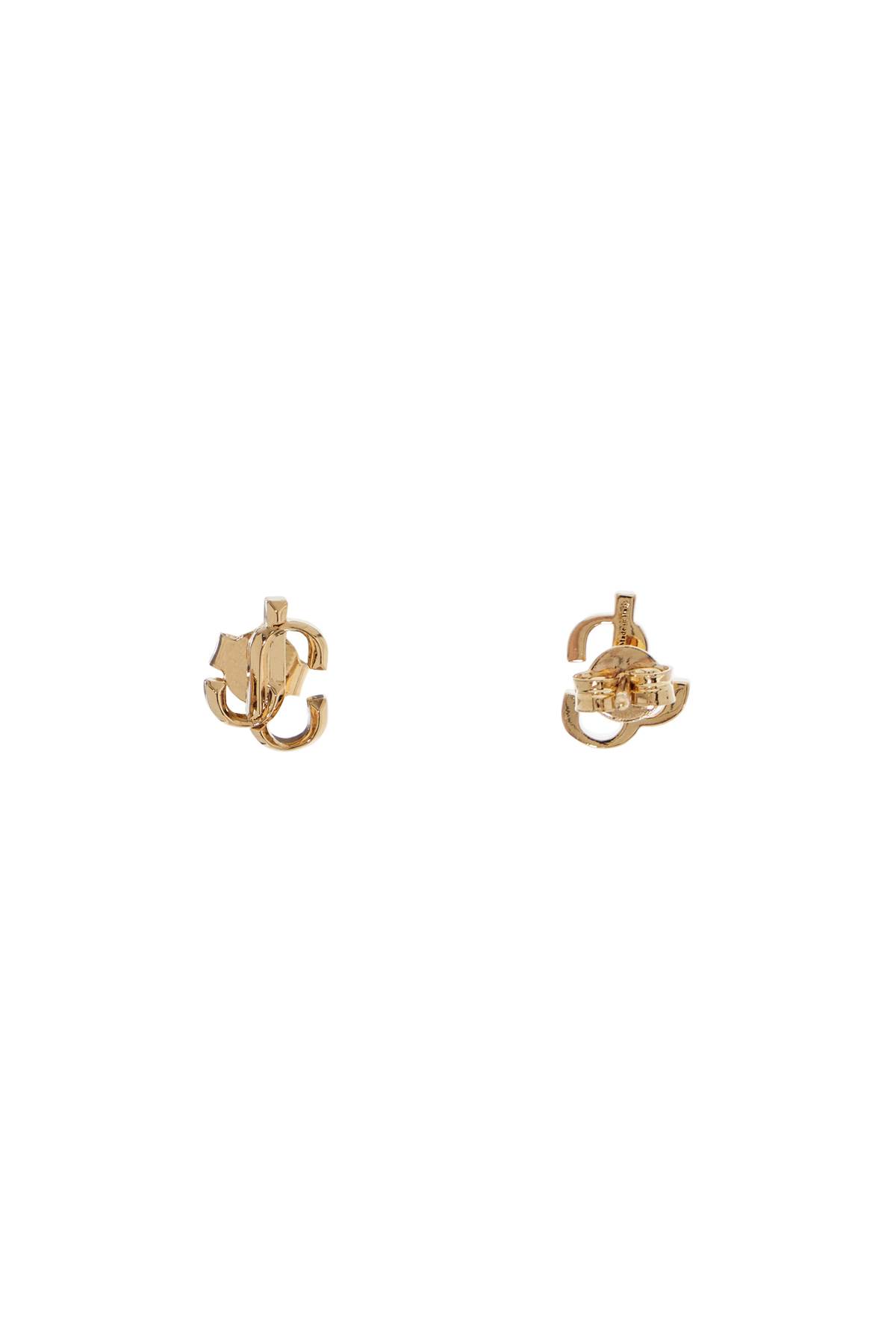 Jimmy Choo Womens Jc Logo-embellished Gold-toned Brass Stud Earrings In Gold