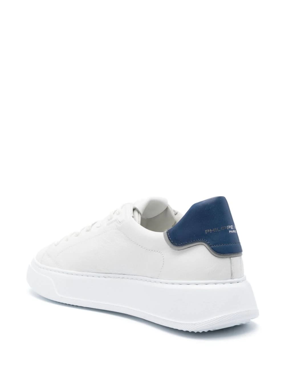 Shop Philippe Model Temple Low Sneakers - White And Blue