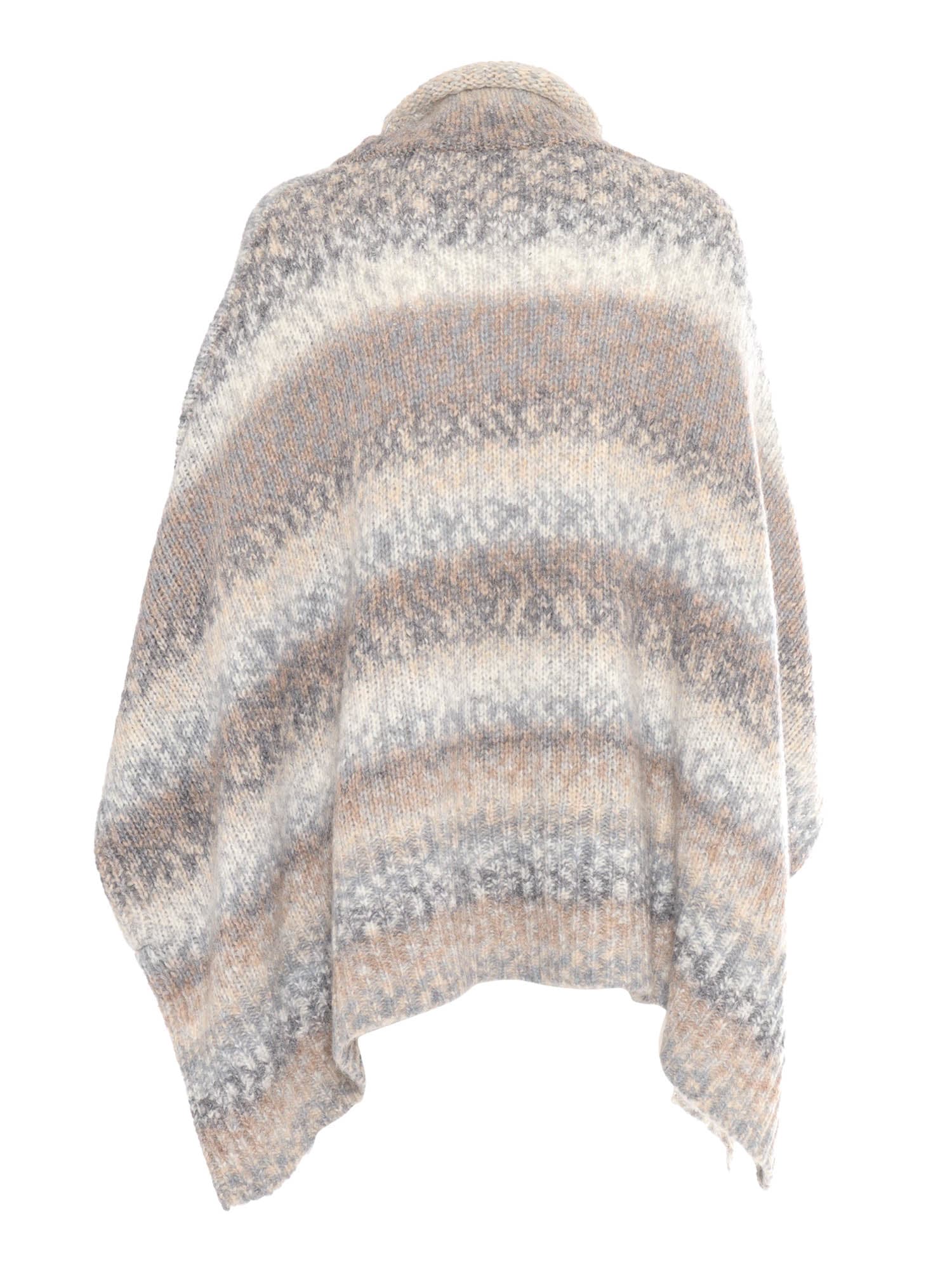 KANGRA PRINTED TURTLENECK CAPE 