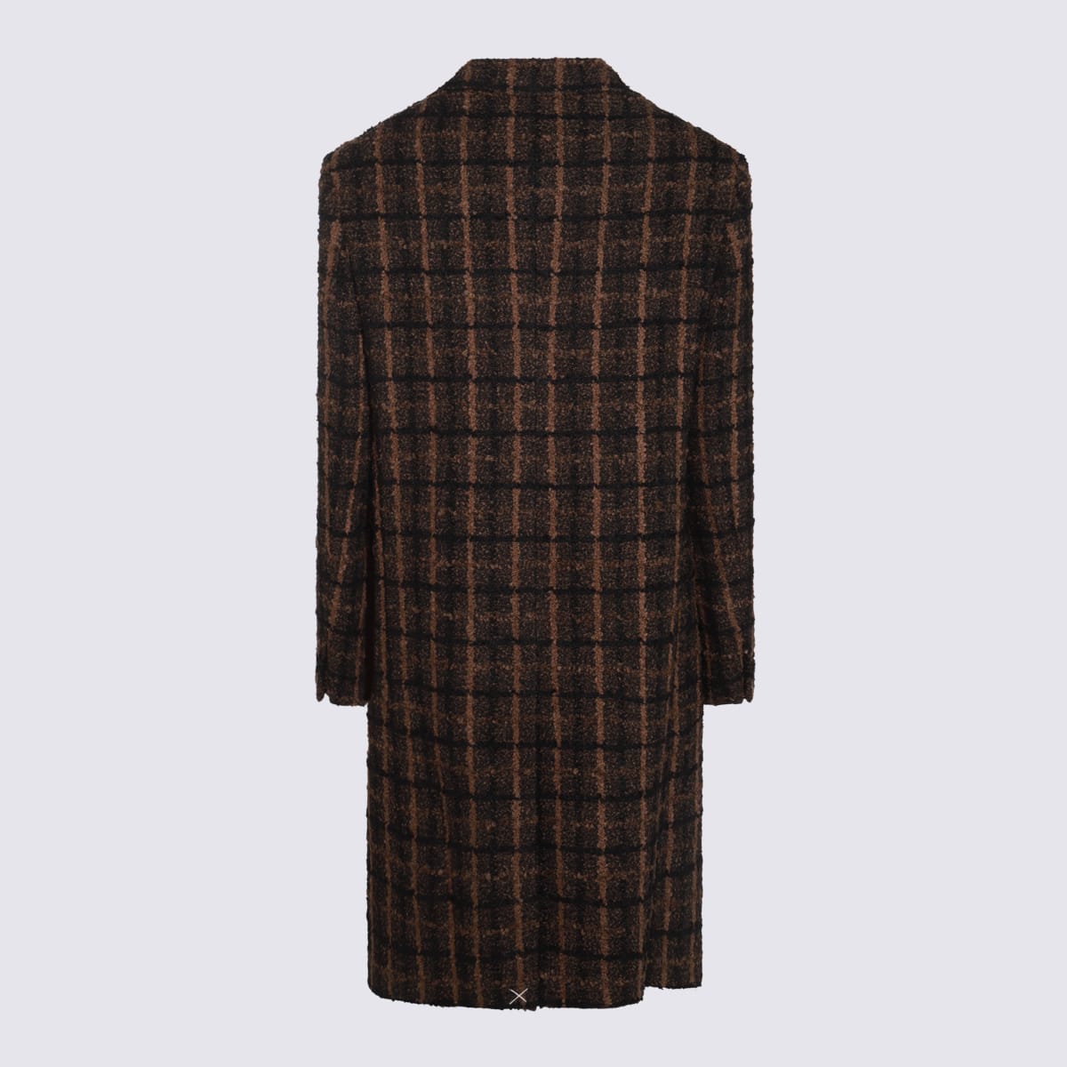 Shop Versace Brown Wool Coat