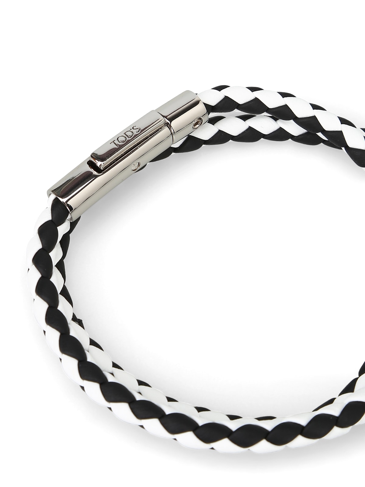 Shop Tod's Bracelet In Black/white
