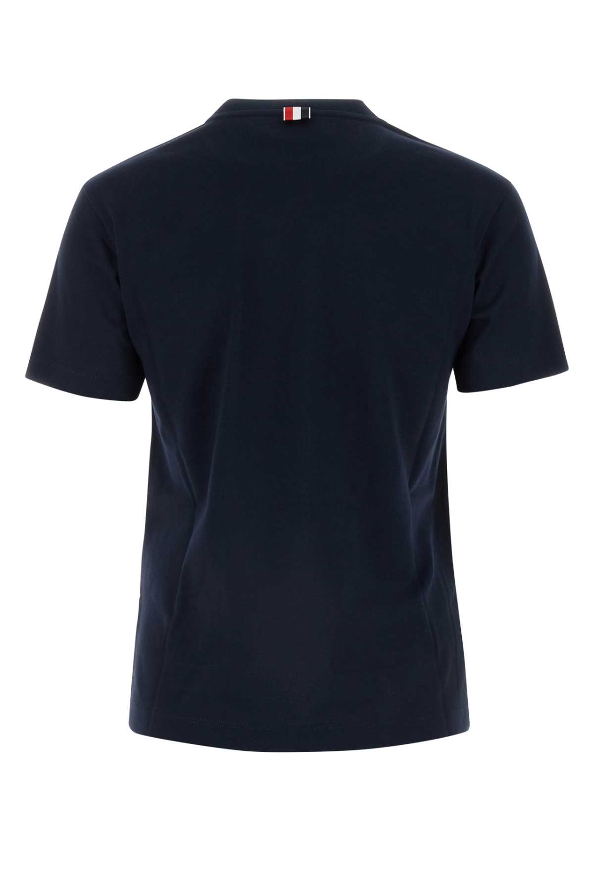 Shop Thom Browne Navy Blue Cotton T-shirt