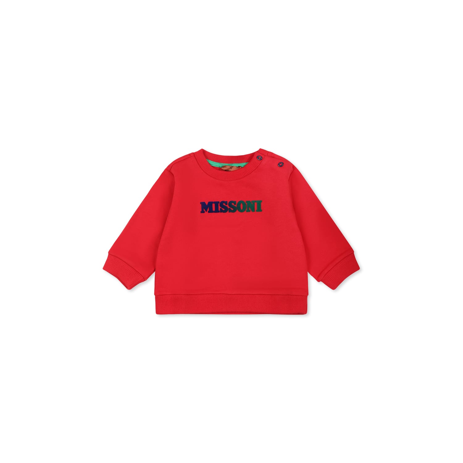 Missoni Red Sweatshirt For Babykids With Logo