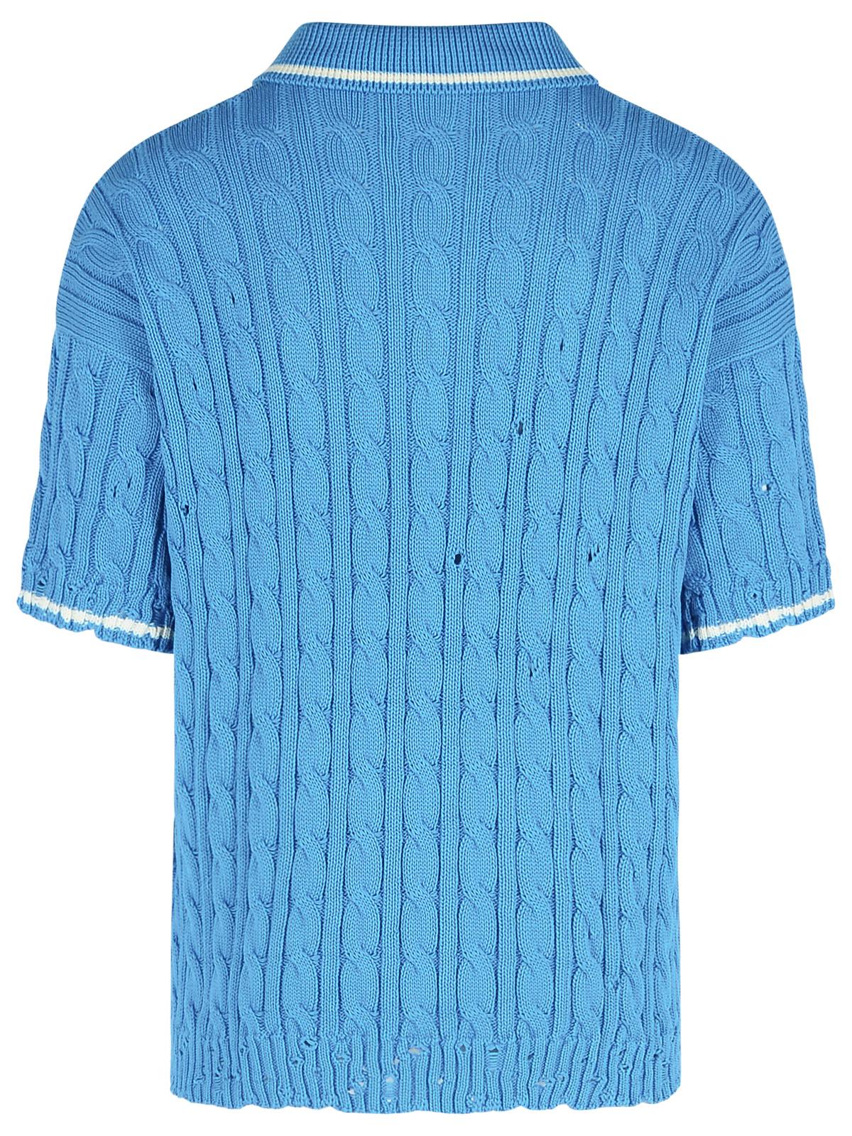 Marni Short Sleeve Polo Shirt In Blue