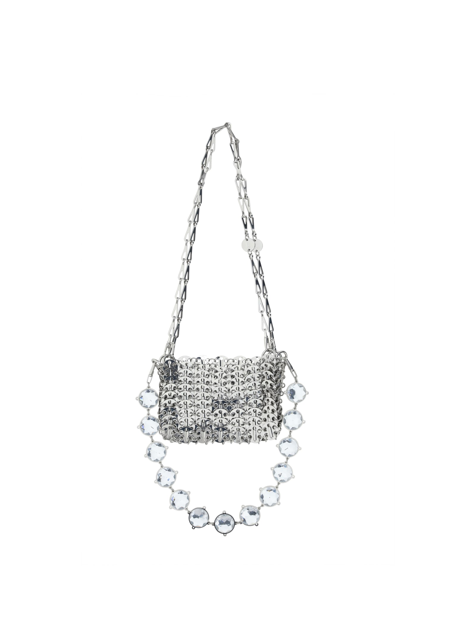 Rabanne 1969 Micro Evening Bag In Argento