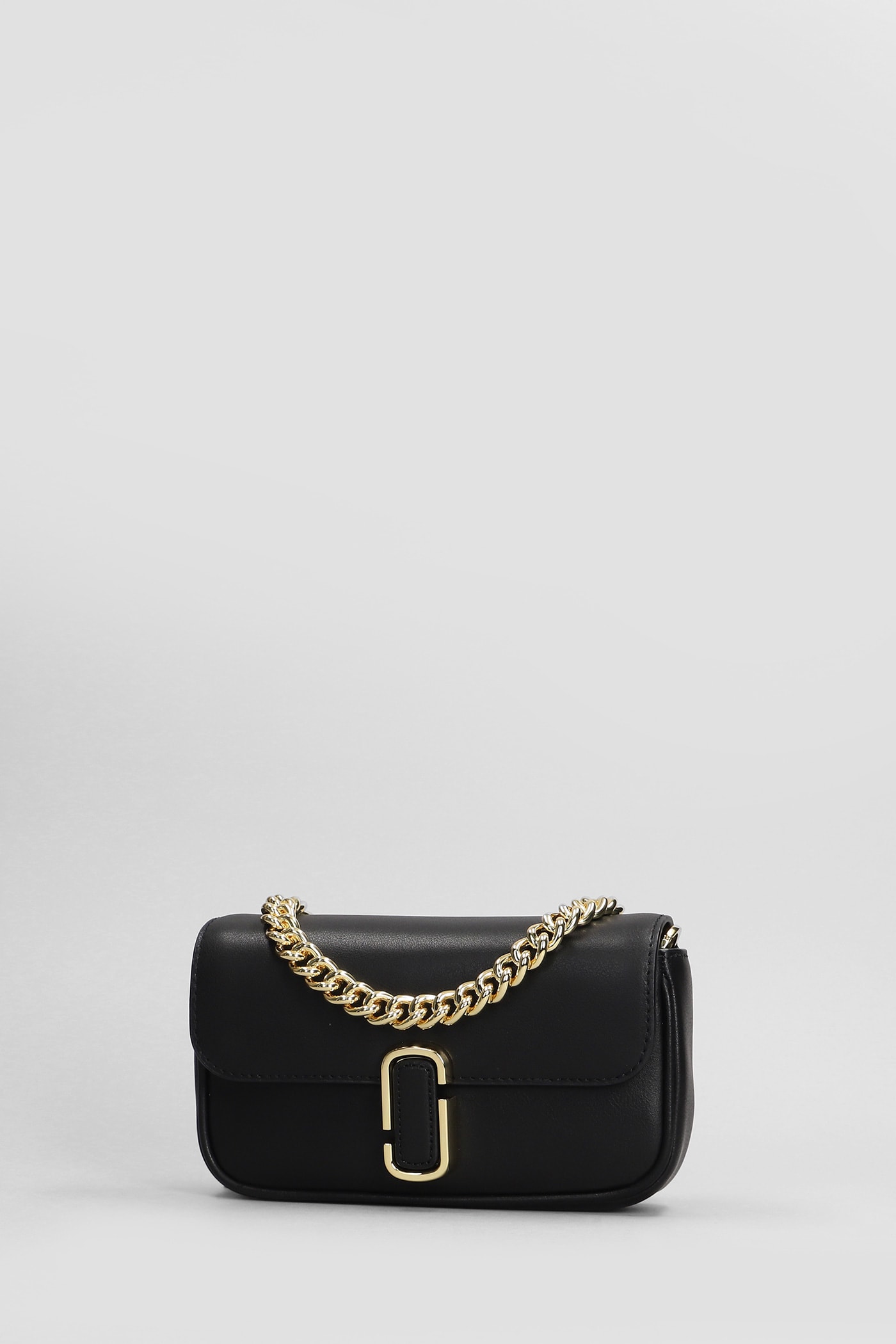 Shop Marc Jacobs The Mini Shoulder Shoulder Bag In Black Leather