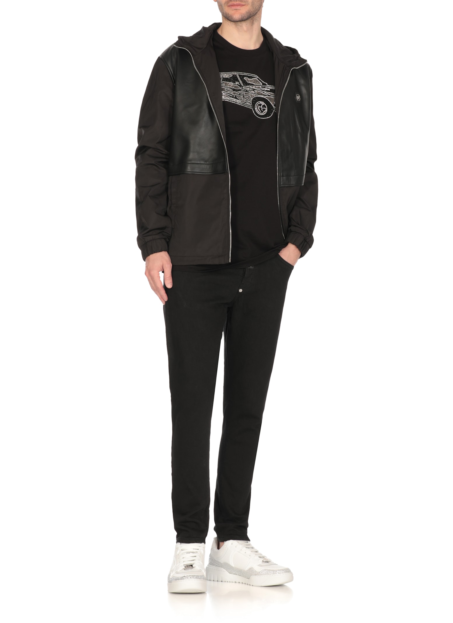 Philipp Plein Hooded Jacket In Black